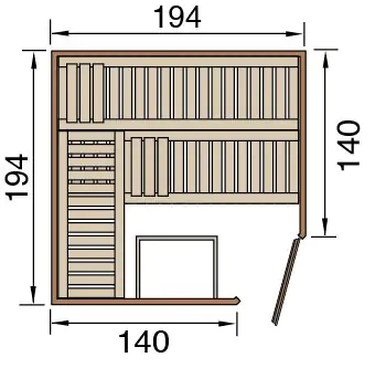 Weka Element-Ecksauna Varberg 3 mit Glastür und Fenster Weka Element-Ecksauna Varberg 3 mit Glastür und Fenster