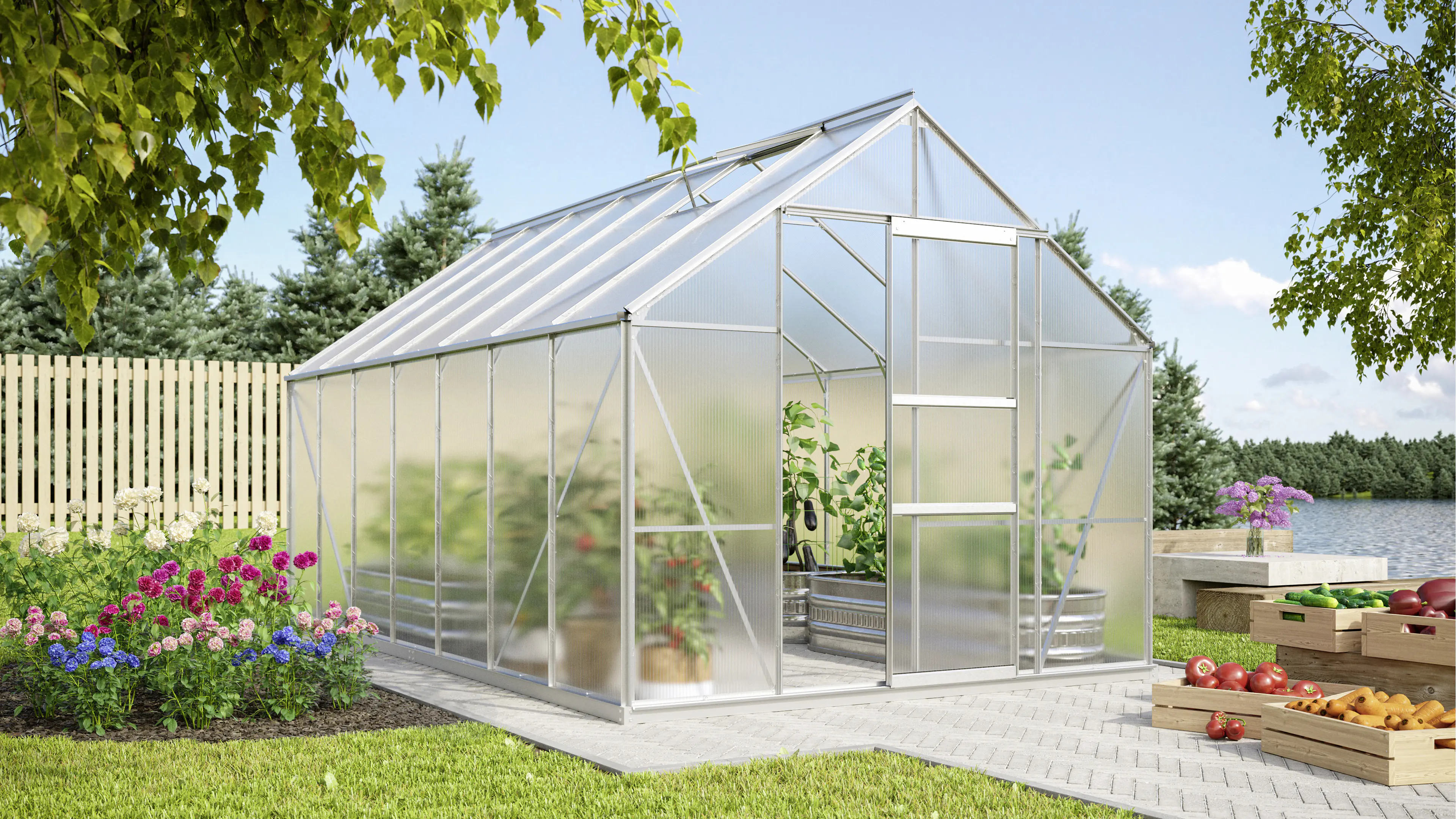 Vitavia Gewächshaus Merkur 11500 254 x 441 cm 4 mm Hohlkammerplatten