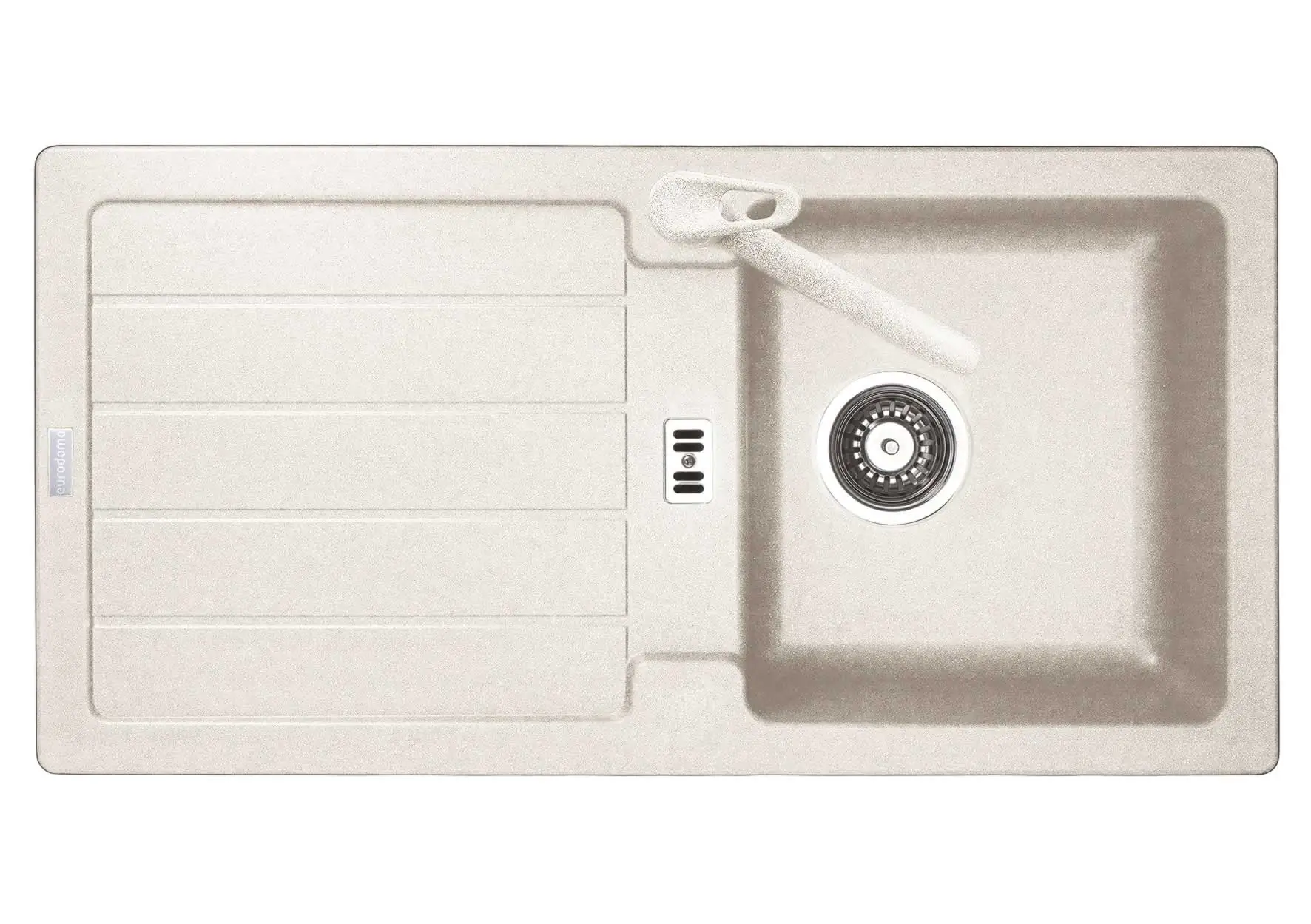 Eurodomo Einbauspüle Bali 45 C 86 x 43,5 cm / Eurogranit weiß