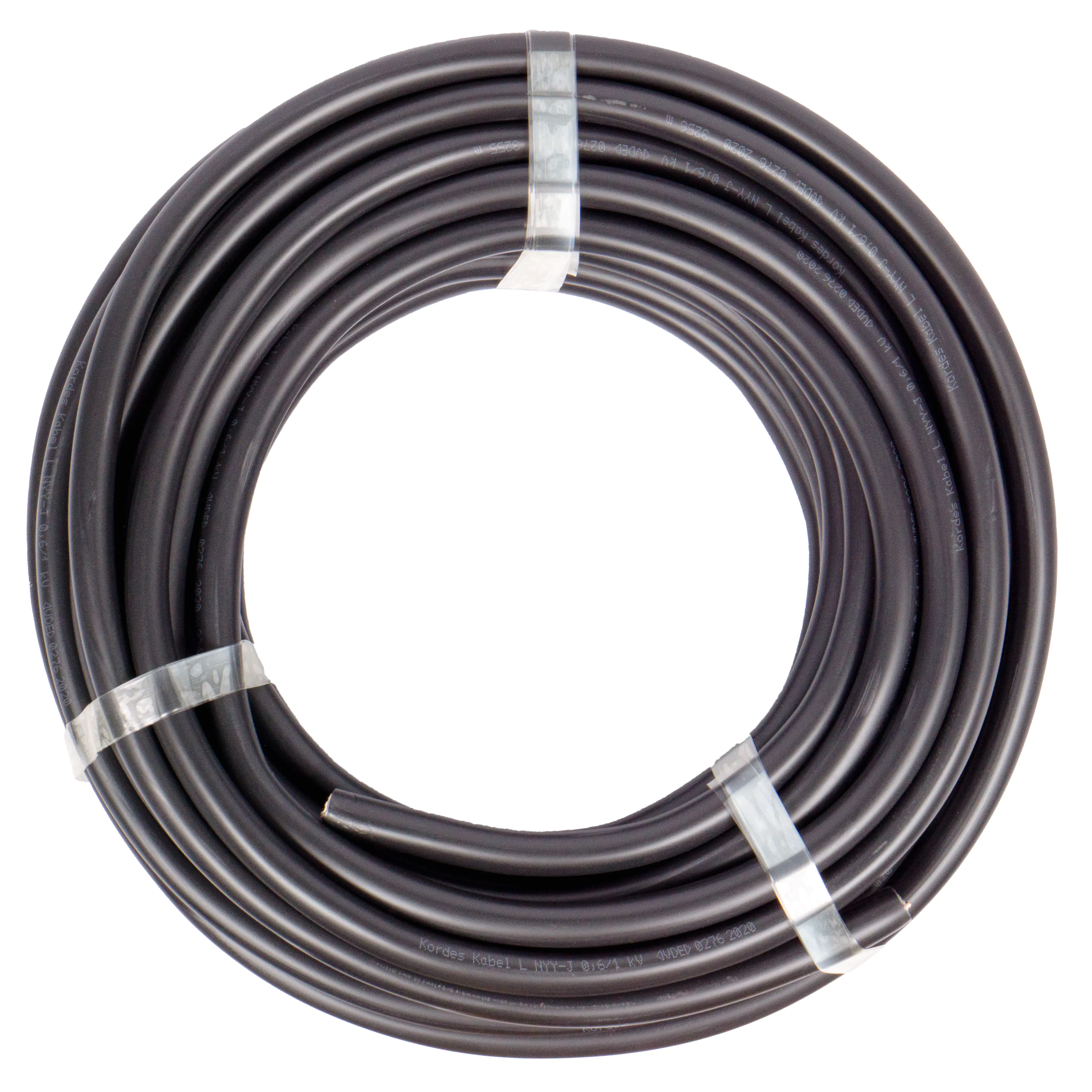 Erdkabel NYY-J 5 x 6 mm² Ring 25 m schwarz