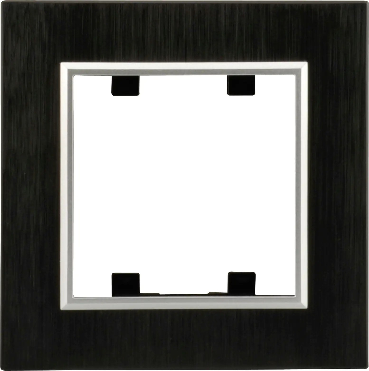 Unitec Abdeckrahmen 1-fach LUMIA, Metall schwarz silber Unitec Abdeckrahmen 1-fach LUMIA, Metall schwarz silber