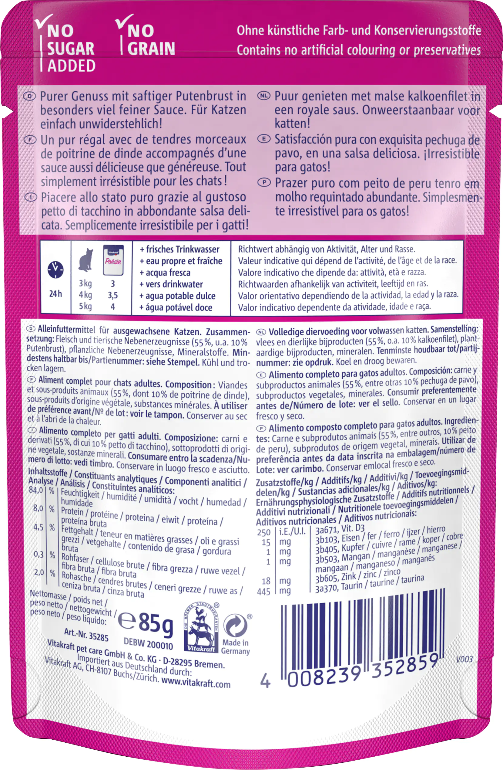 Vitakraft Poésie Katzenfutter Délice Sauce Pute 85 g Vitakraft Poésie Katzenfutter Délice Sauce Pute 85 g