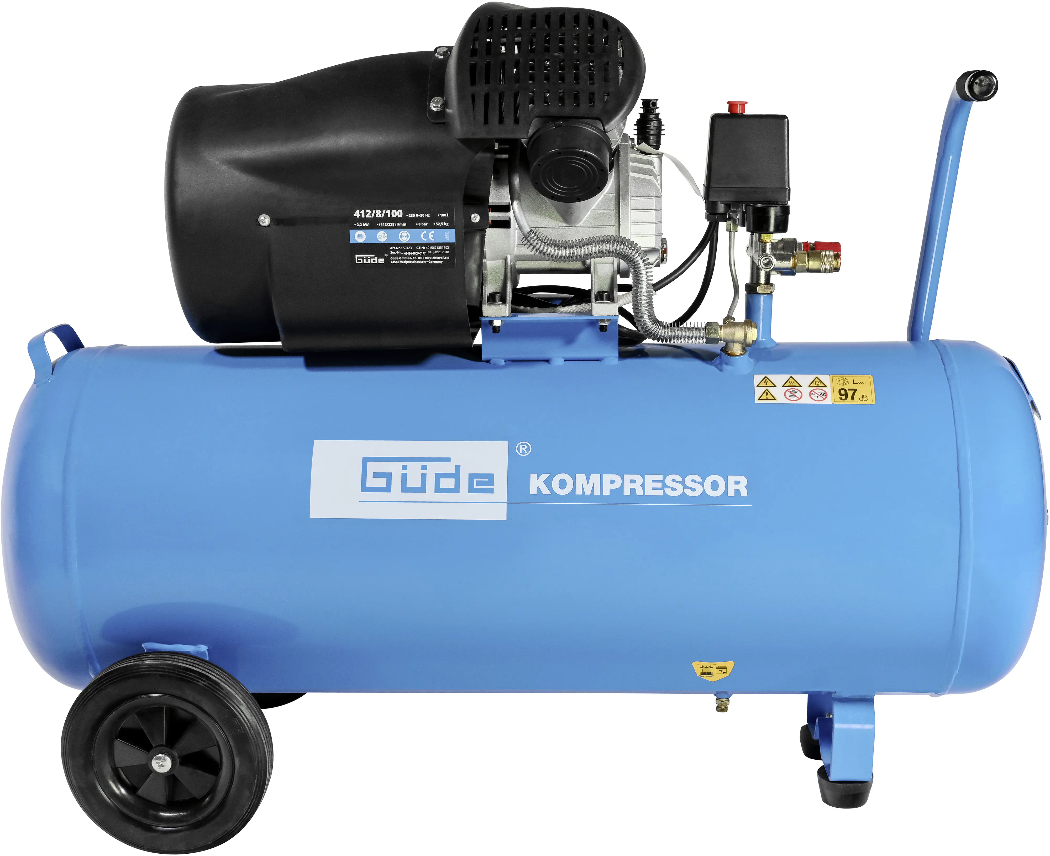 Güde Kompressor 412/8/100 8 bar 100 l 412 l/min 2,2 KW