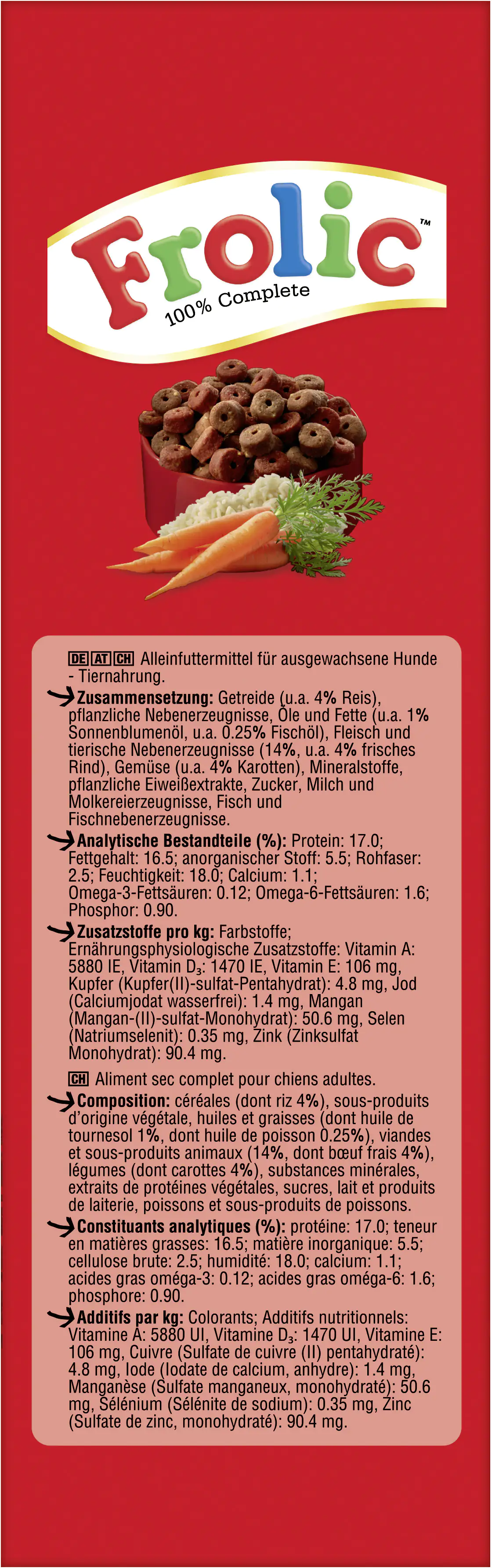 4008429053375_2885034 Frolic Mini mit Rind Karotten und Reis 1 kg
