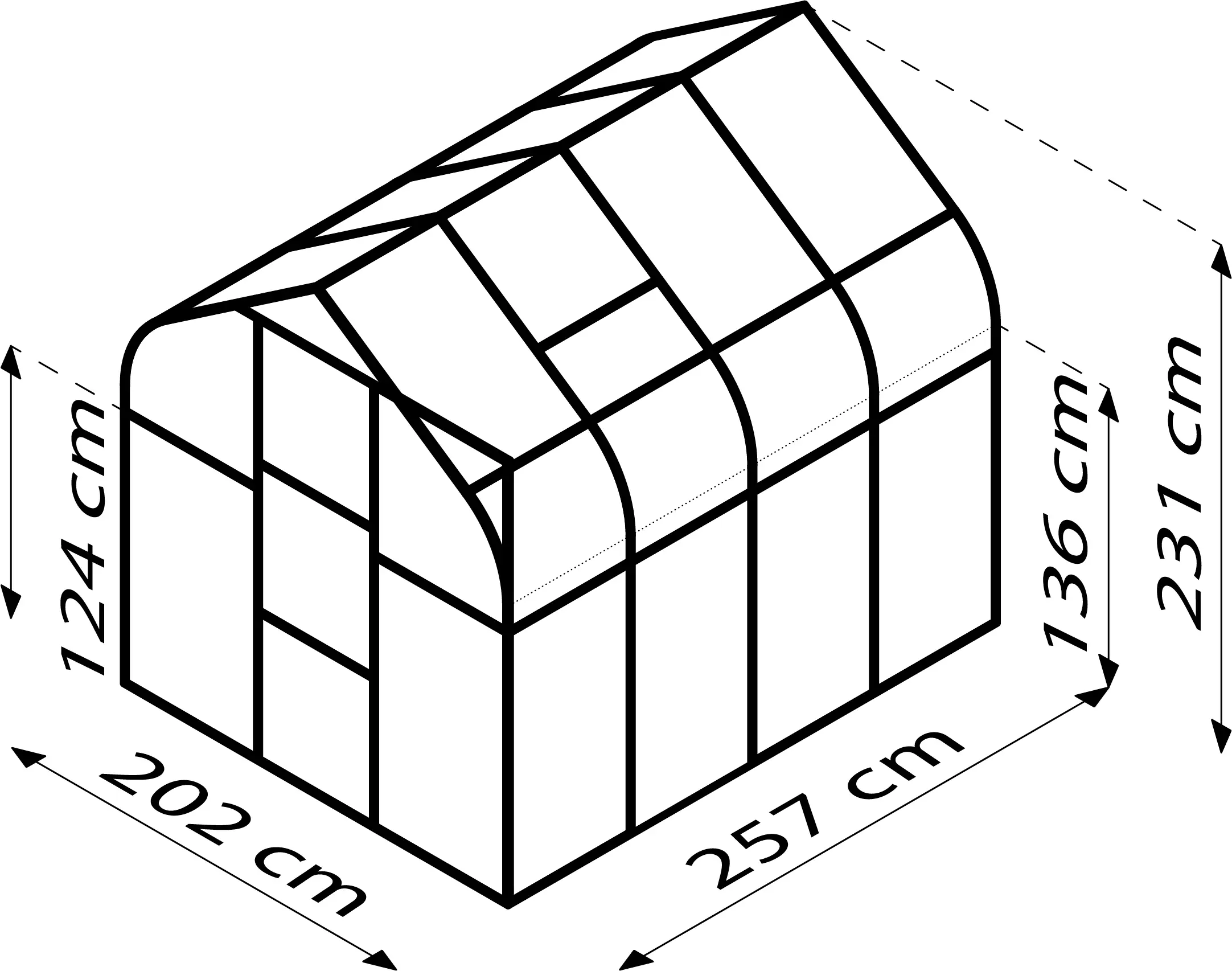 Vitavia Gewächshaus Orion 5000 202 x 257 cm 3 mm ESG