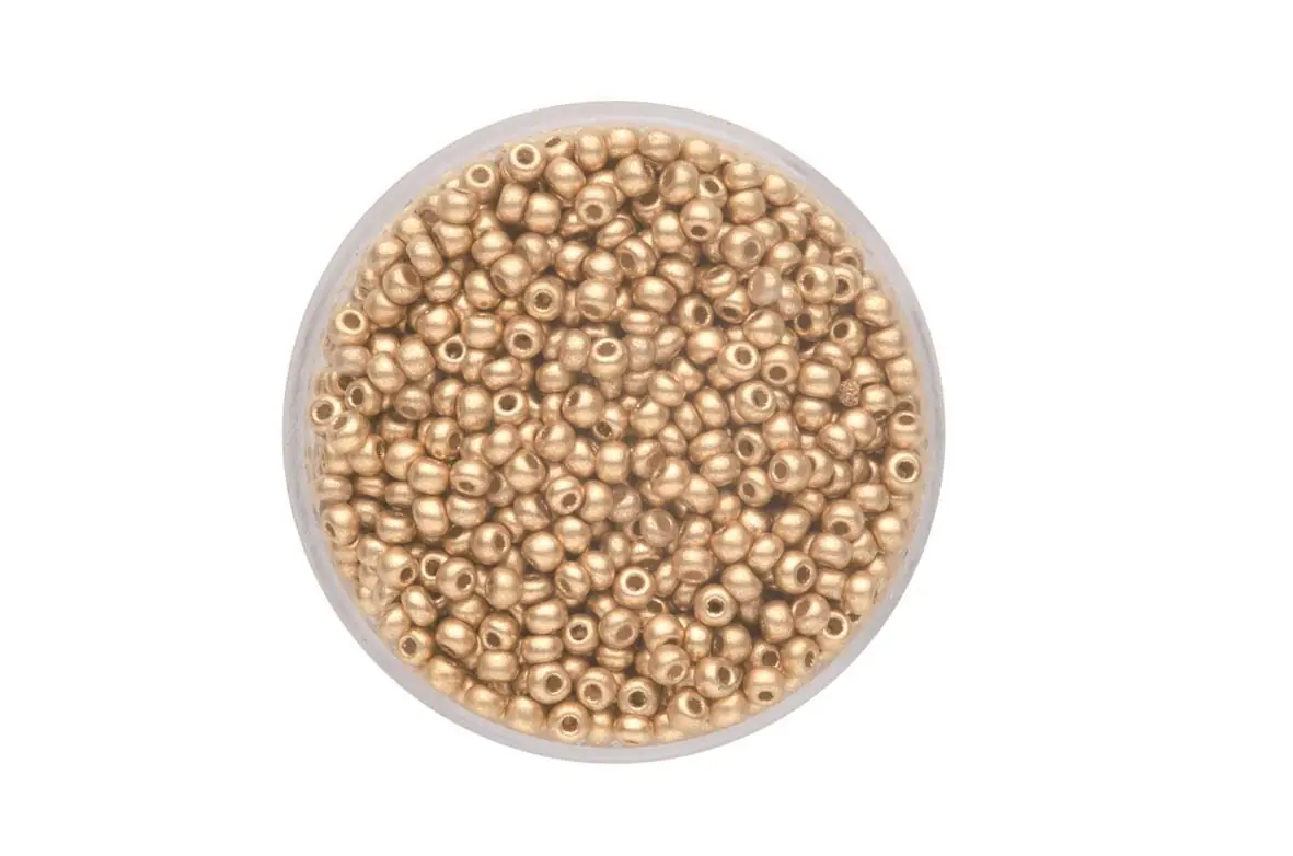 Glorex Rocailles Perlen 2,6 mm 17 g goldbraun
