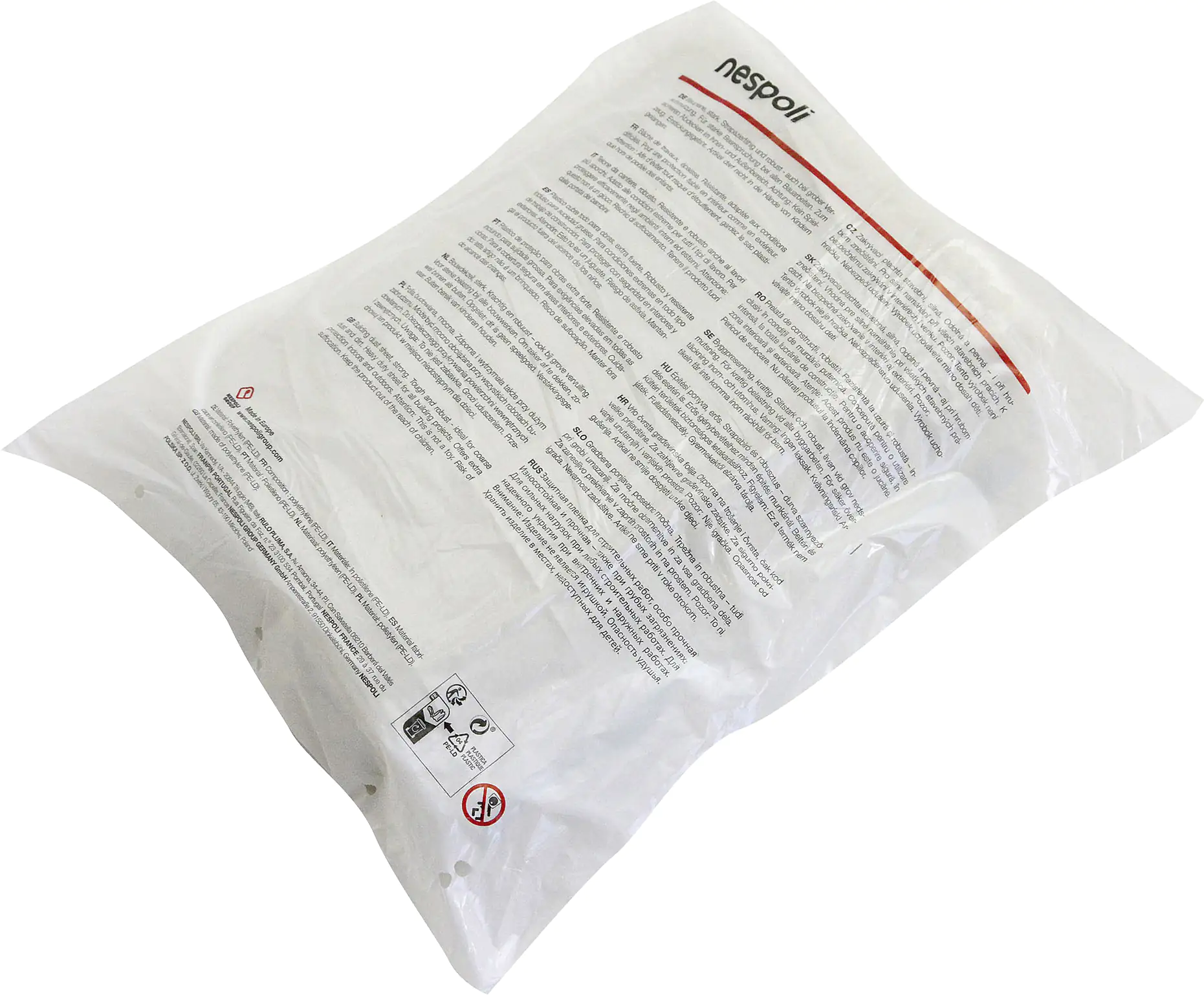 Nespoli Abdeckfolie Strong 4 x 12,5 m = 50 m² transparent