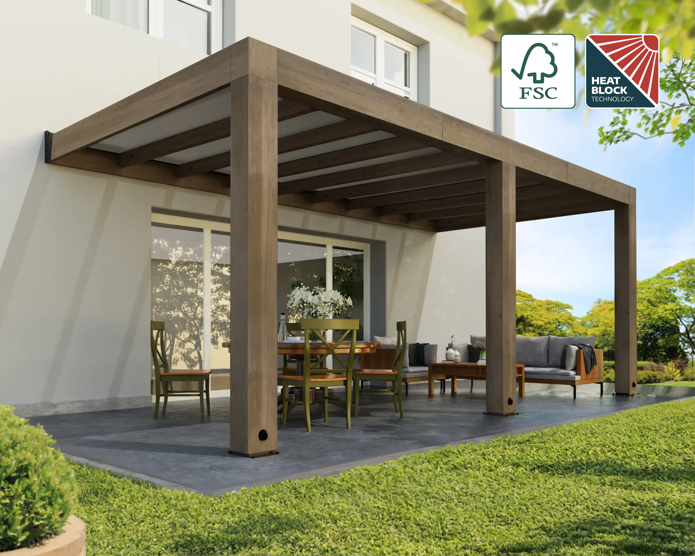 Canopia Terrassenüberdachung Helsinki Holz 600 x 294 cm braun Canopia Terrassenüberdachung Helsinki Holz 600 x 294 cm braun
