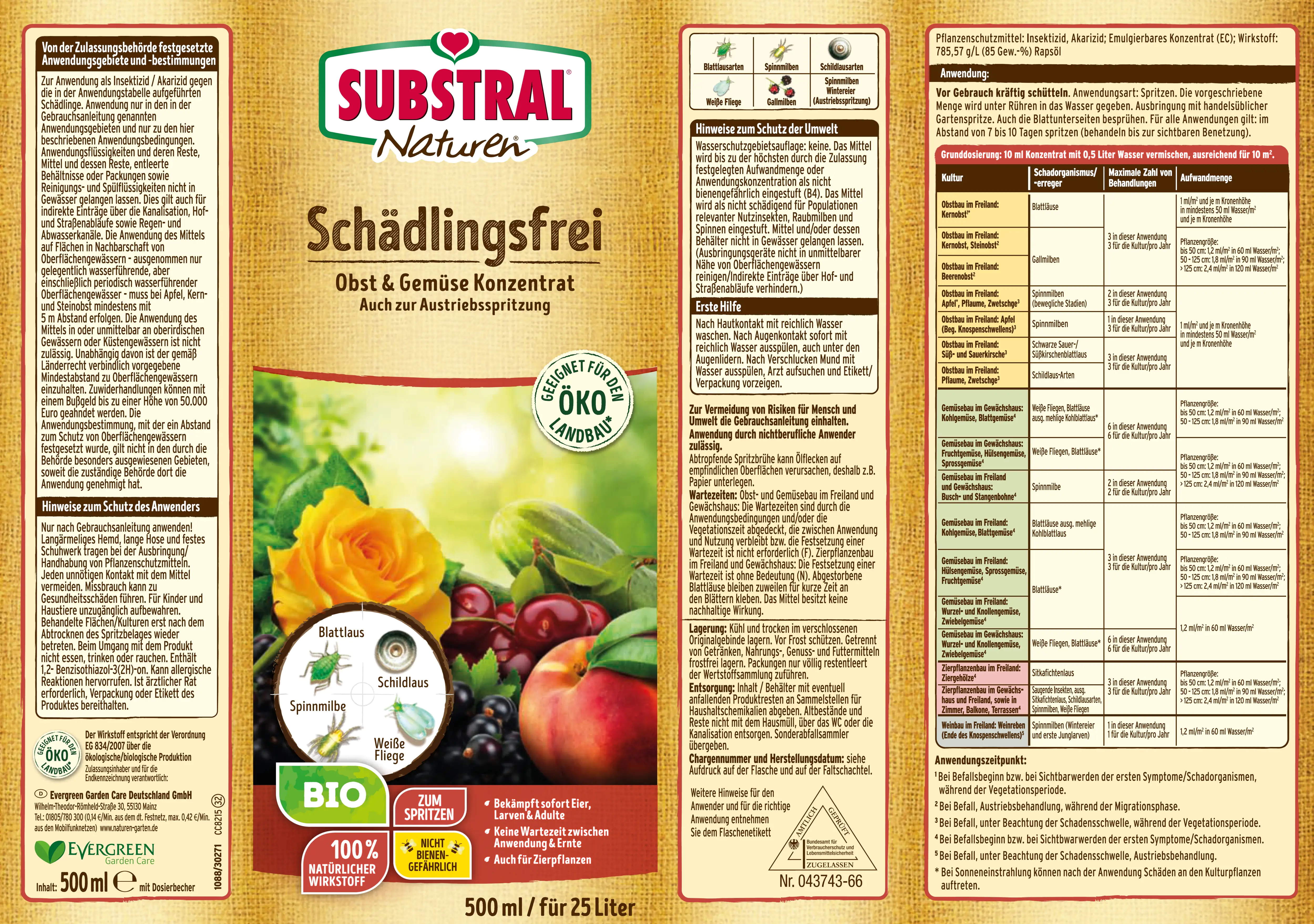 Naturen Schädlingsfrei Obst und Gemüse 500 ml