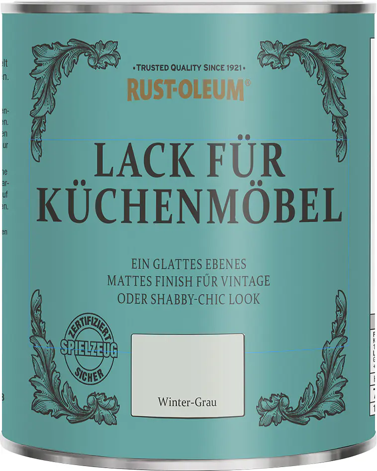 Rust-Oleum Lack für Küchenmöbel 750 ml winter-grau