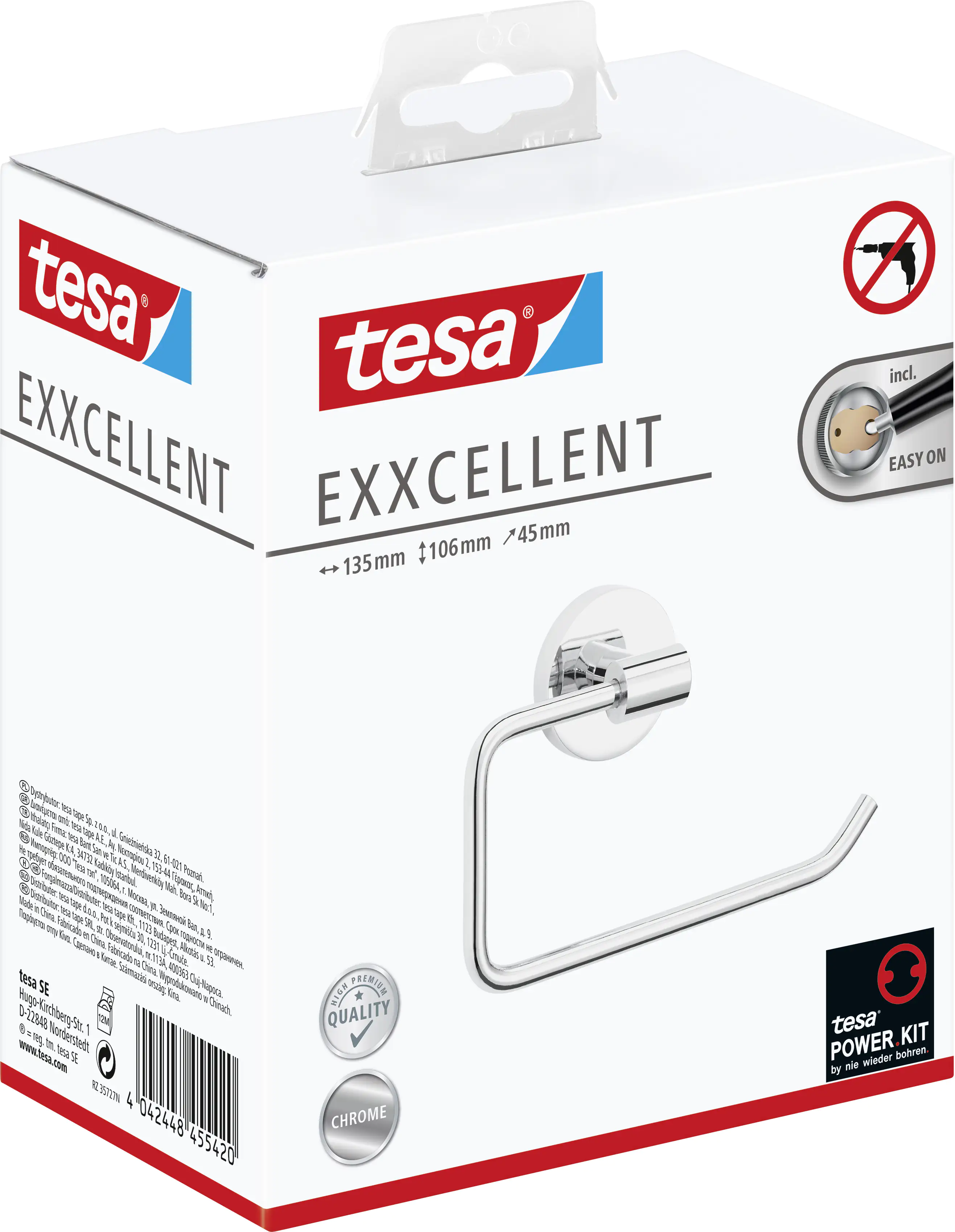 tesa Papierrollenhalter Exxcellent Metall, chrom, Soft Close-Funktion tesa Papierrollenhalter Exxcellent Metall, chrom, Soft Close-Funktion