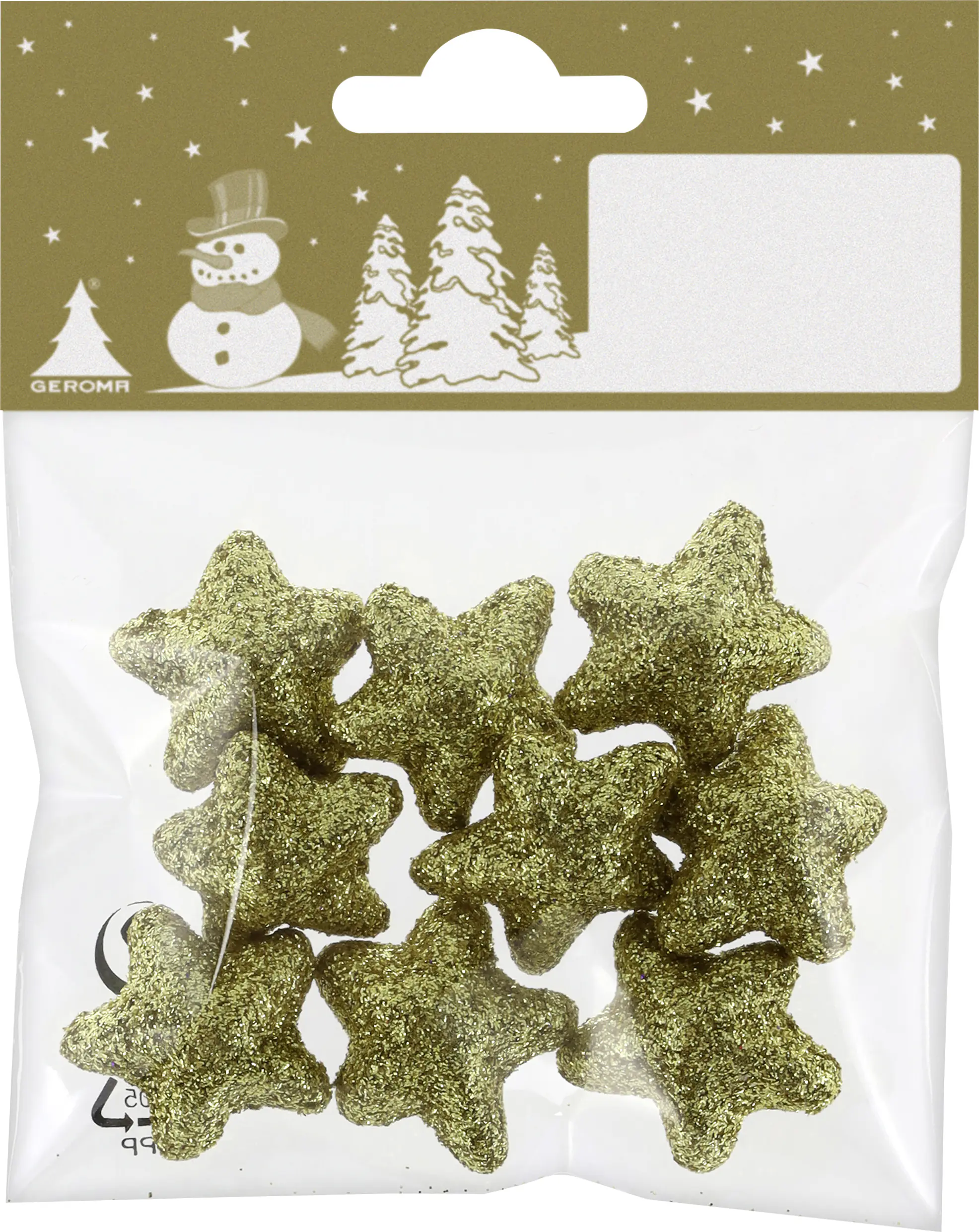 Weihnachtsdeko Stern aus Kunststoff 3 cm gold - 9 Stück