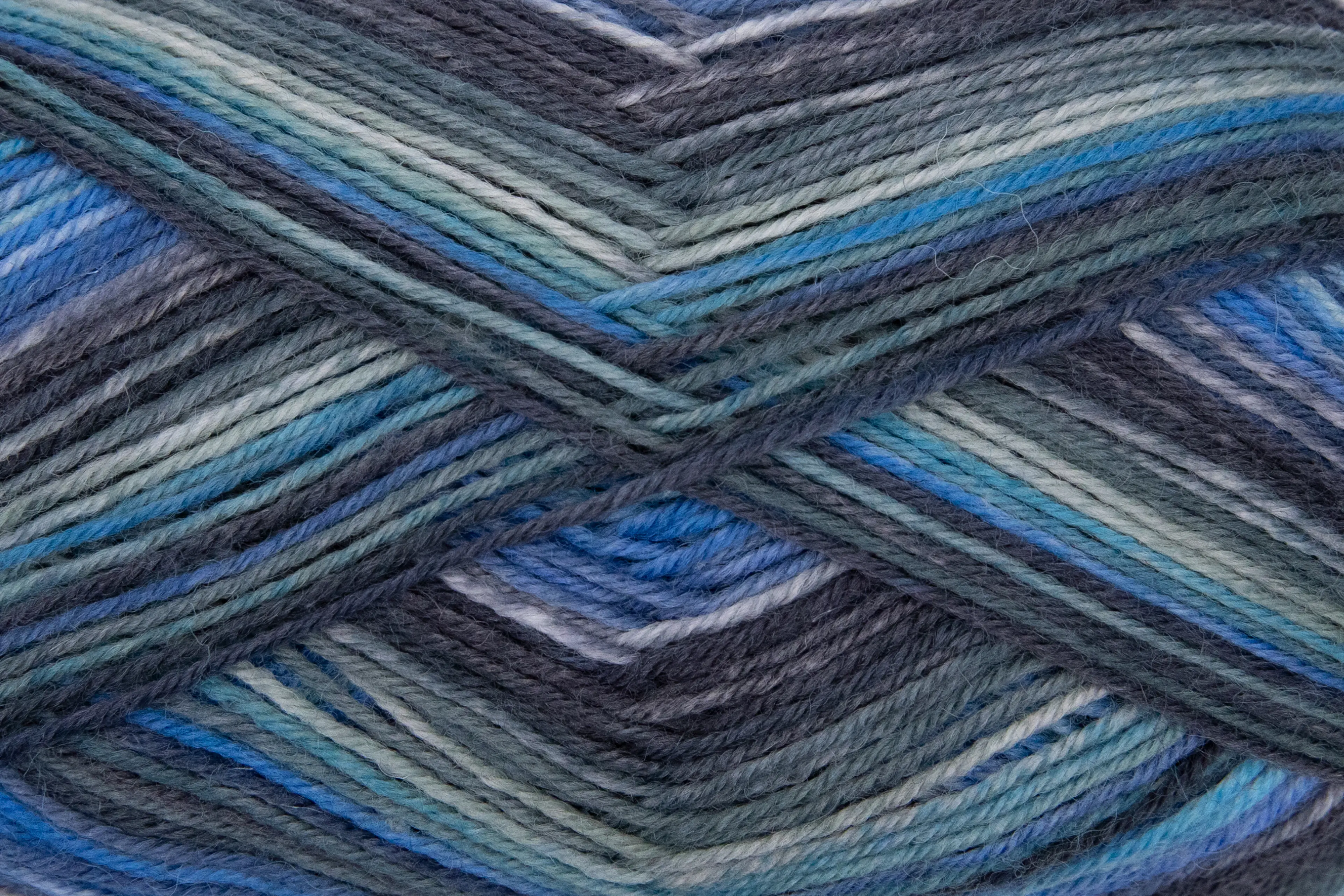 Gründl Sockenwolle Hot Socks 100 g 4-fach, signalblau-schwarzgrau-minzmakrone