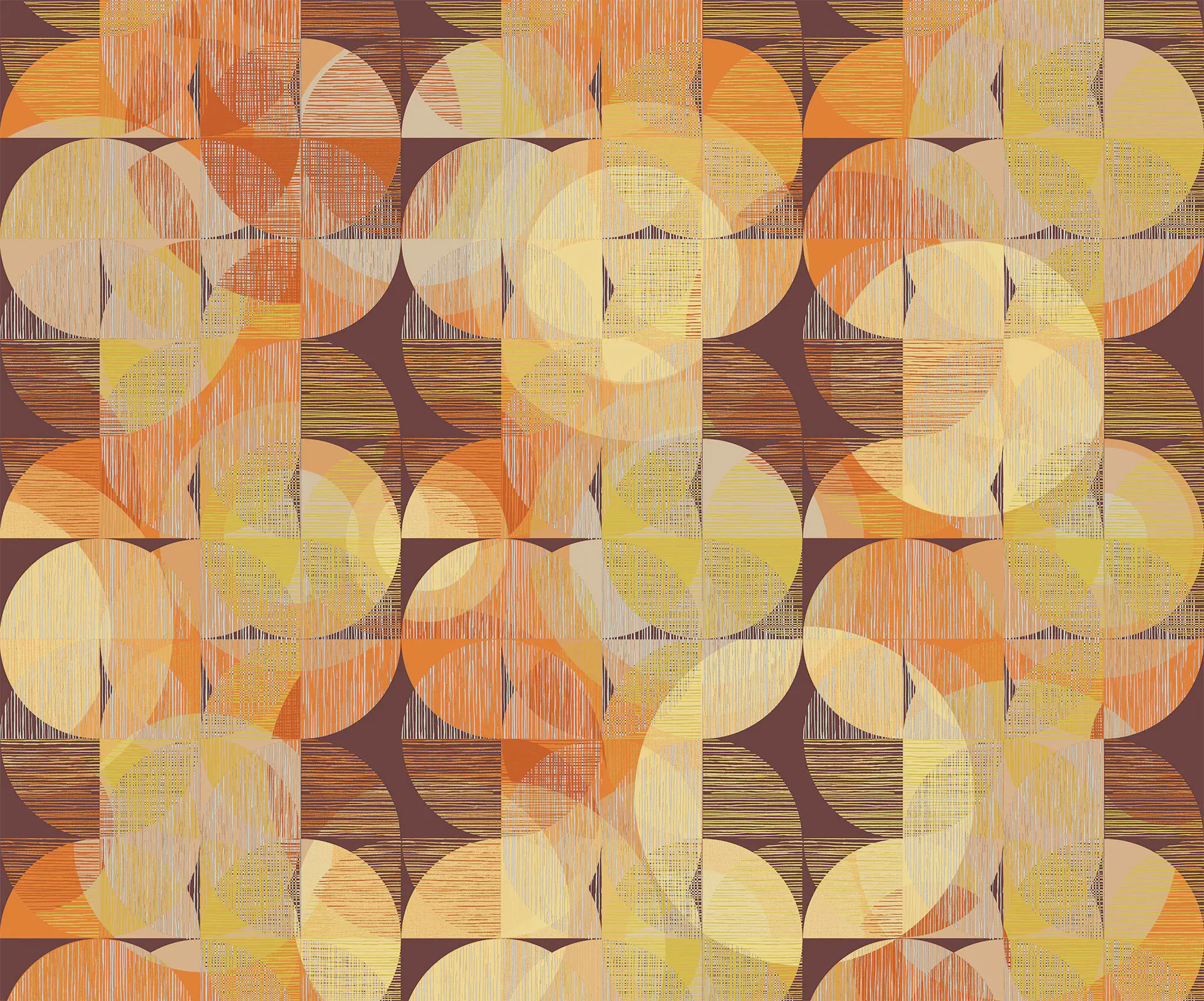Komar Vlies Fototapete Seventies Swing braun-orange 250 x 300 cm 