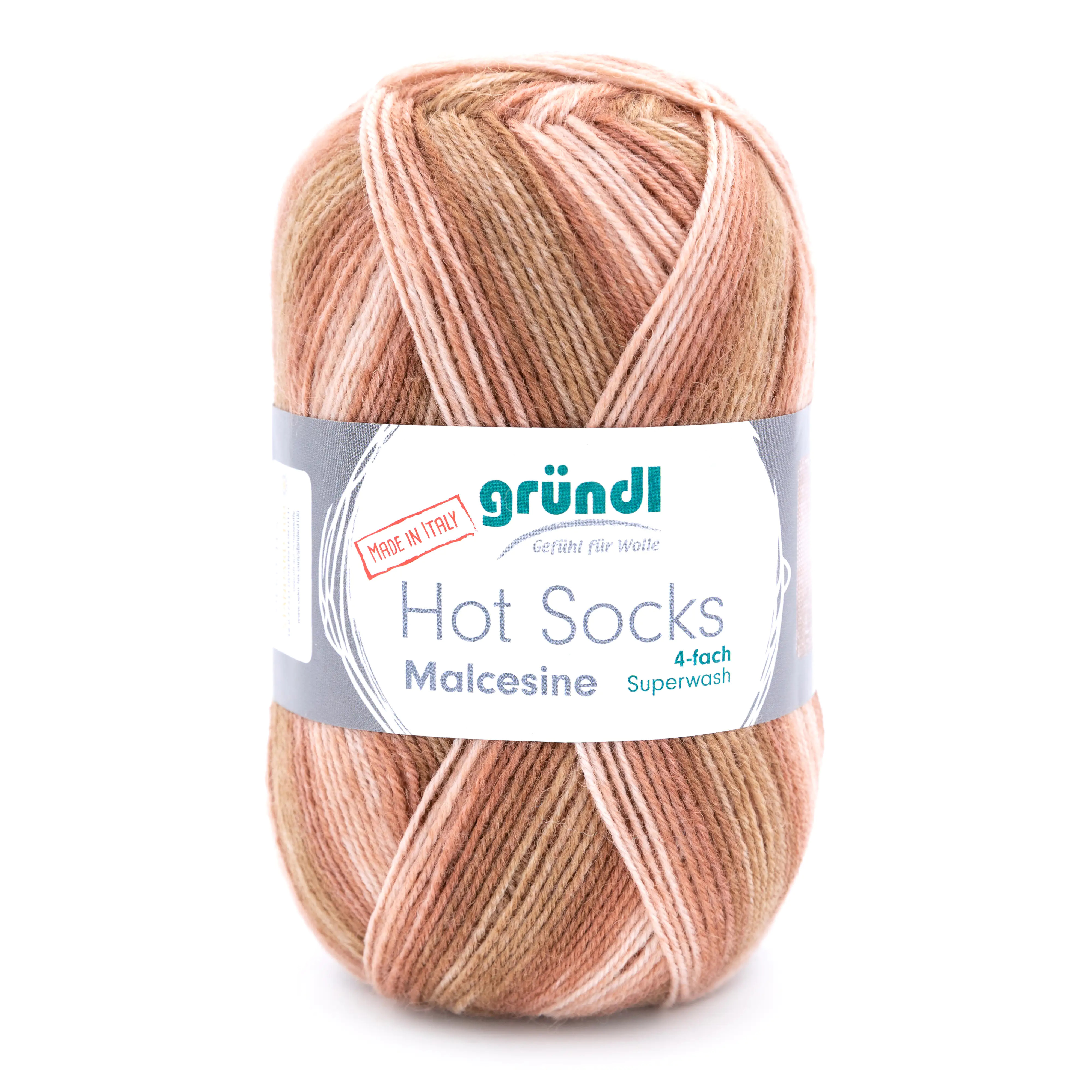 Gründl Wolle Hot Socks Malcesine 4-fach 100 g kamel multicolor