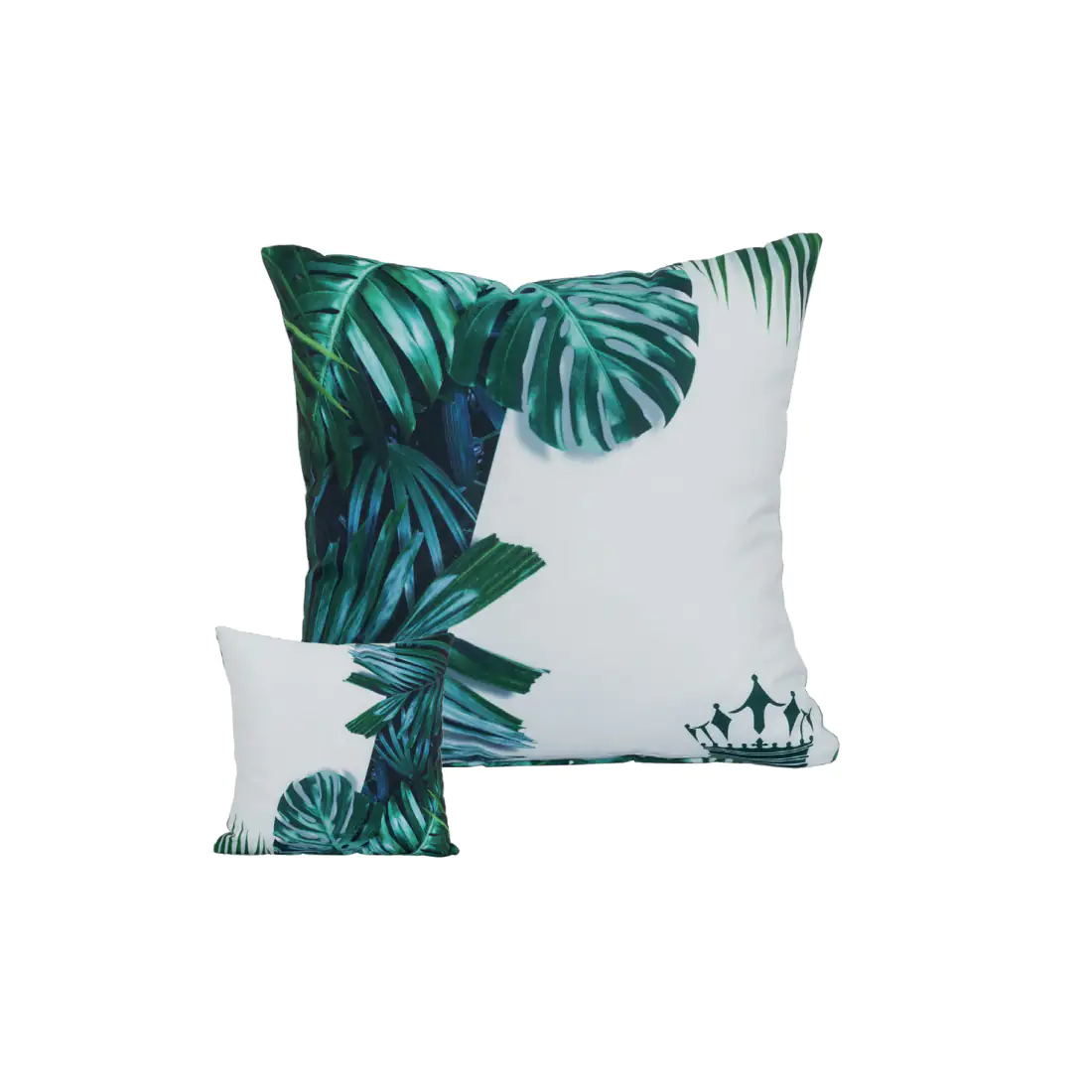 Primaster Wendekissen Botanik 45 x 45 cm, weiß-grün