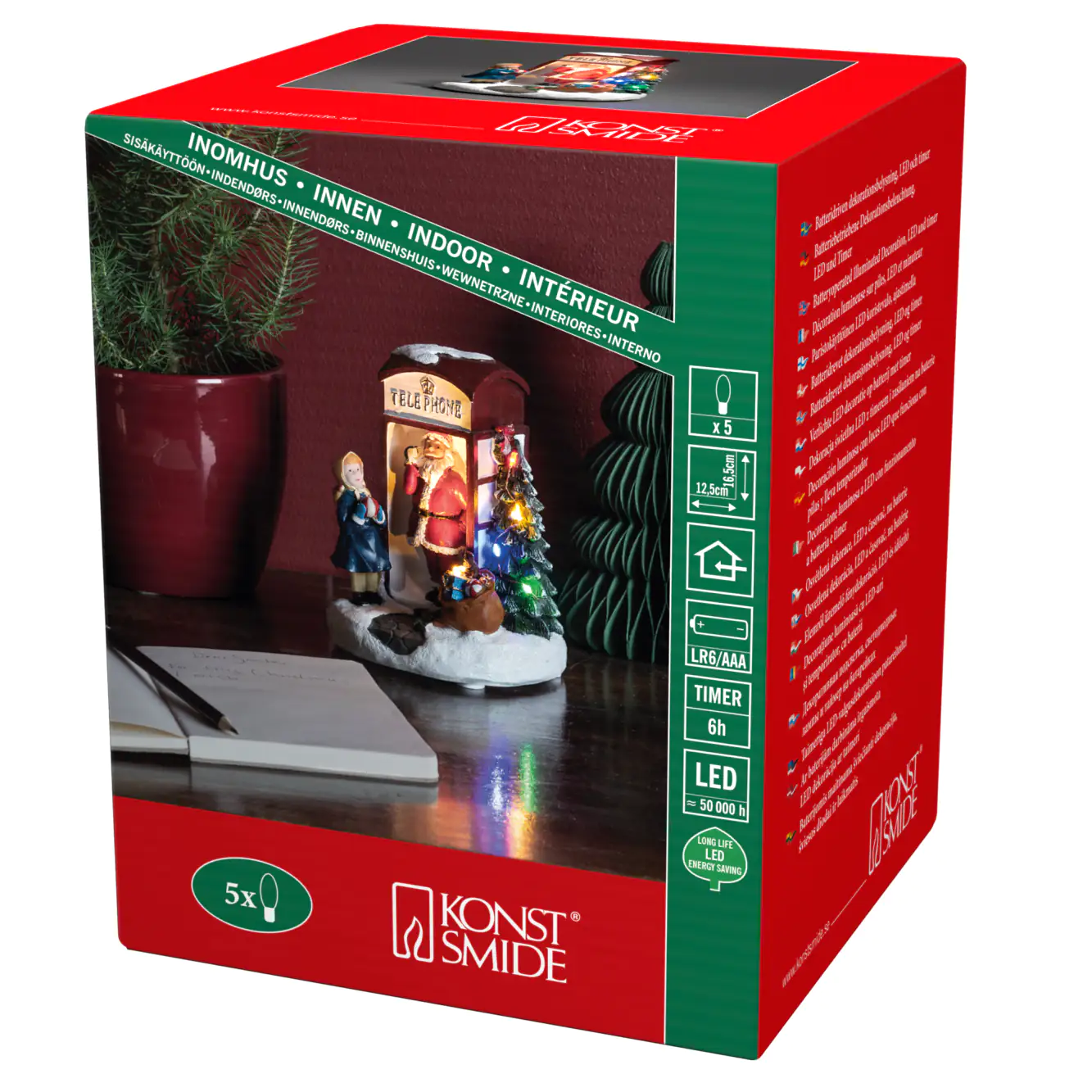 7318304211002_1 Konstsmide LED Szenerie Weihnachtsmann 12,5 cm x 11,5 cm x 16,5 cm