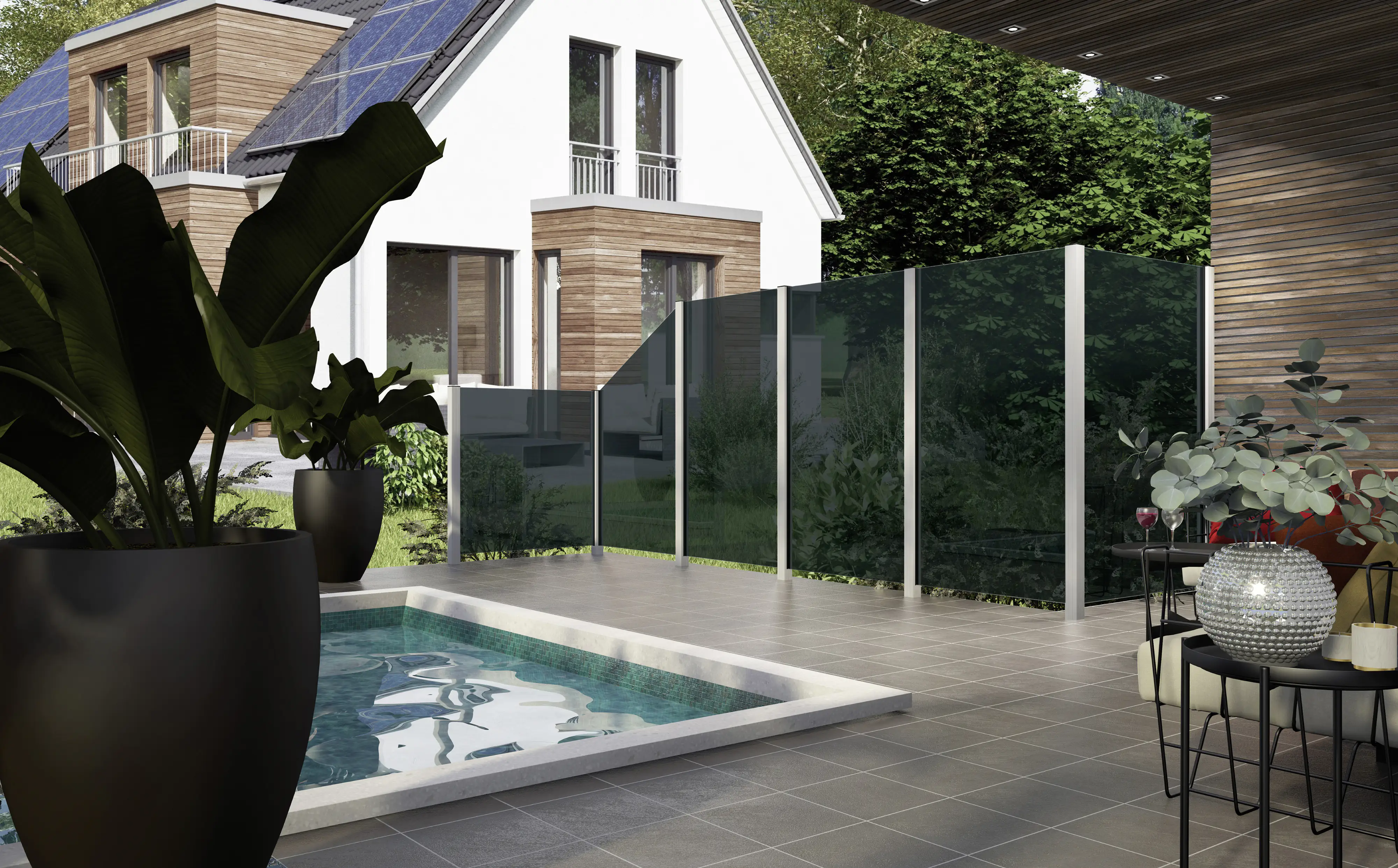 Ambiente Glaszaun Dekor 44/03 120 x 180 cm gehärtetes 8 mm Glas Ambiente Glaszaun Dekor 44/03 120 x 180 cm gehärtetes 8 mm Glas