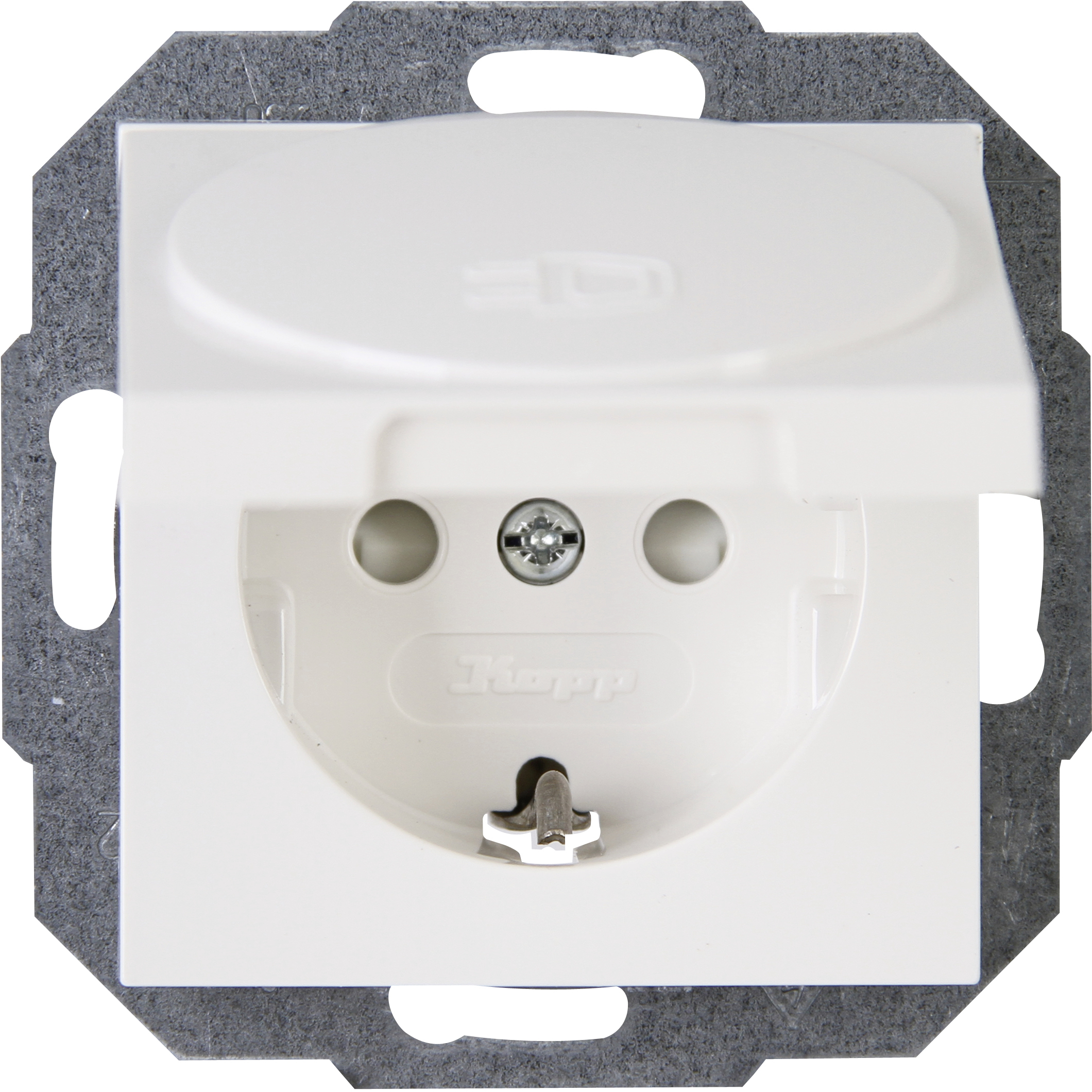 Kopp Steckdose mit Deckel ATHENIS reinweiß, 940129087