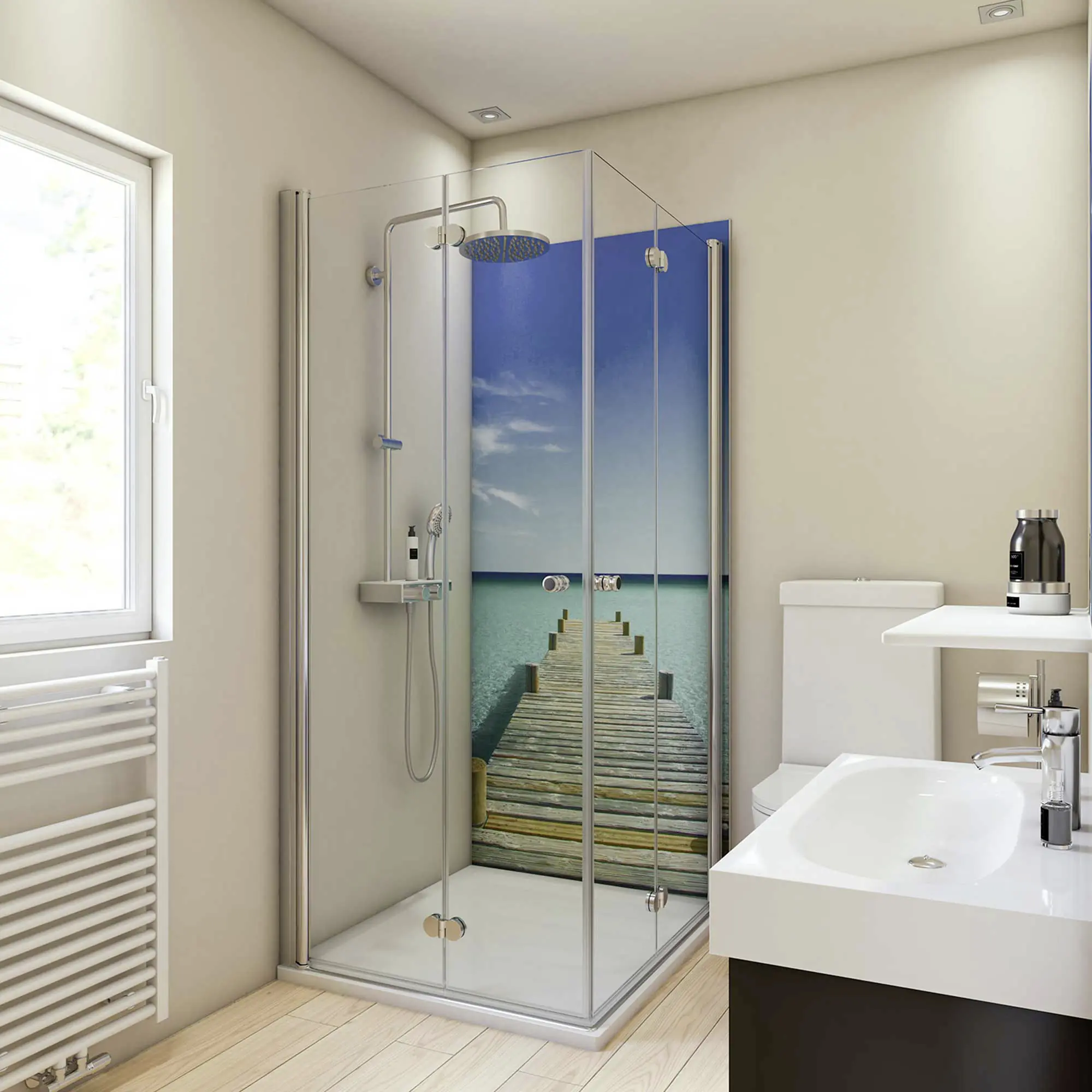 Breuer Duschrückwand Steg Foto 90x210x0,3 cm Breuer Duschrückwand Steg Foto 90x210x0,3 cm