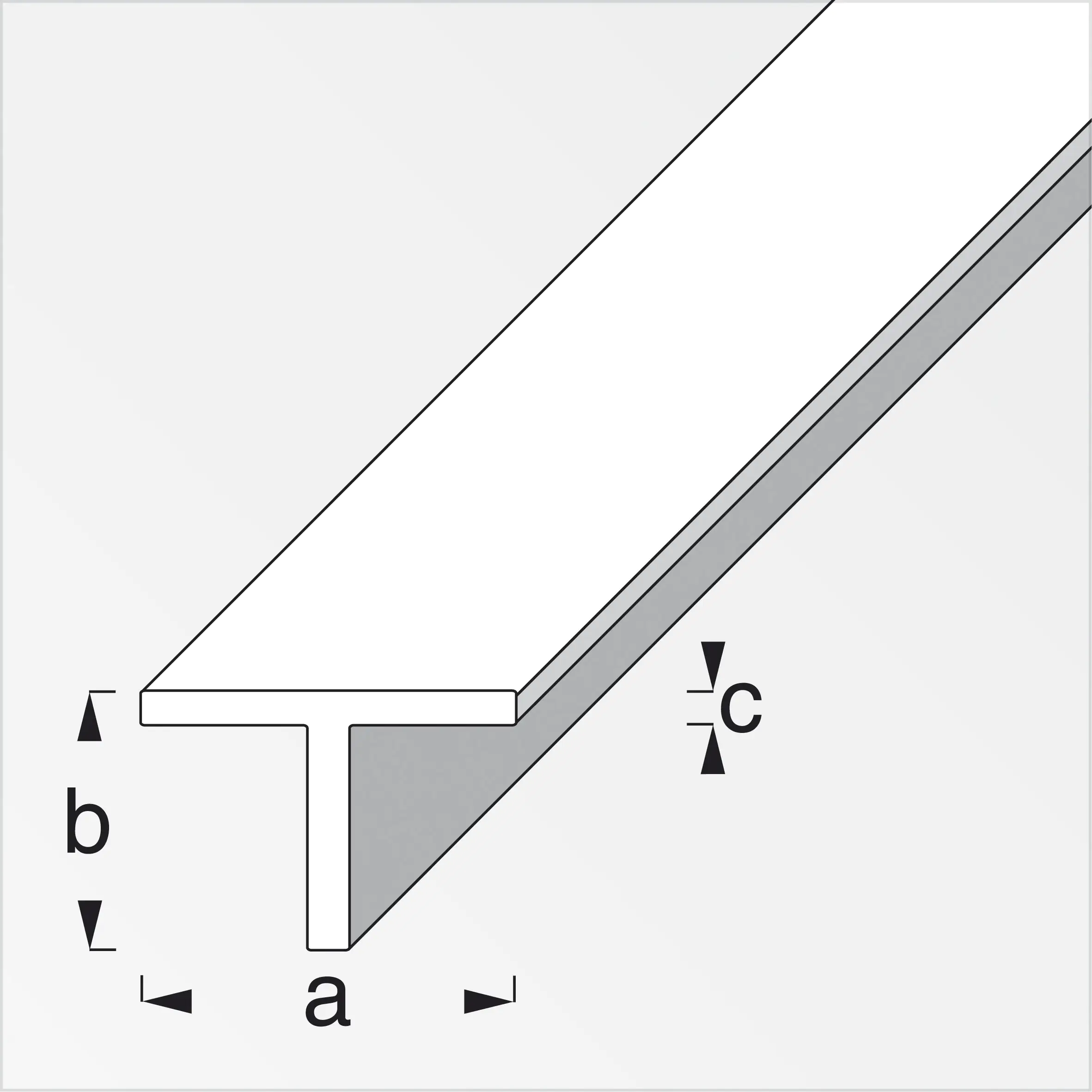 alfer T-Profil 2 m, 25 x 25 x 3.5 mm Stahl roh natur