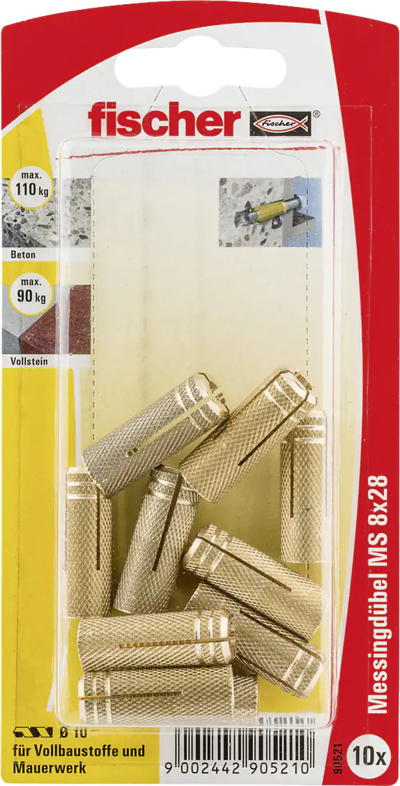 Fischer Messingdübel MS 8.0 x 28 mm - 10 Stück