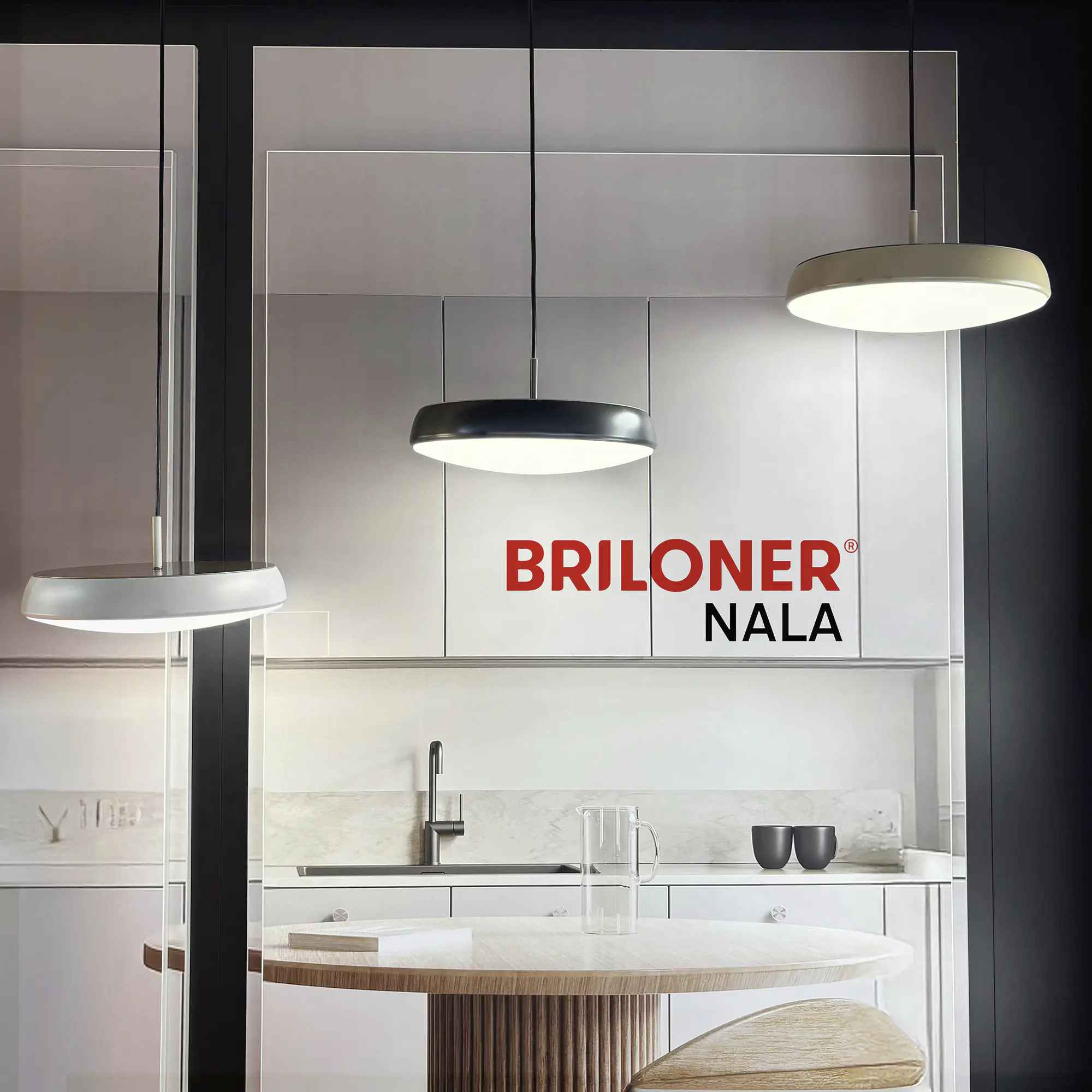 Briloner LED-Pendelleuchte Nala Ø 35 cm anthrazit warmweiß