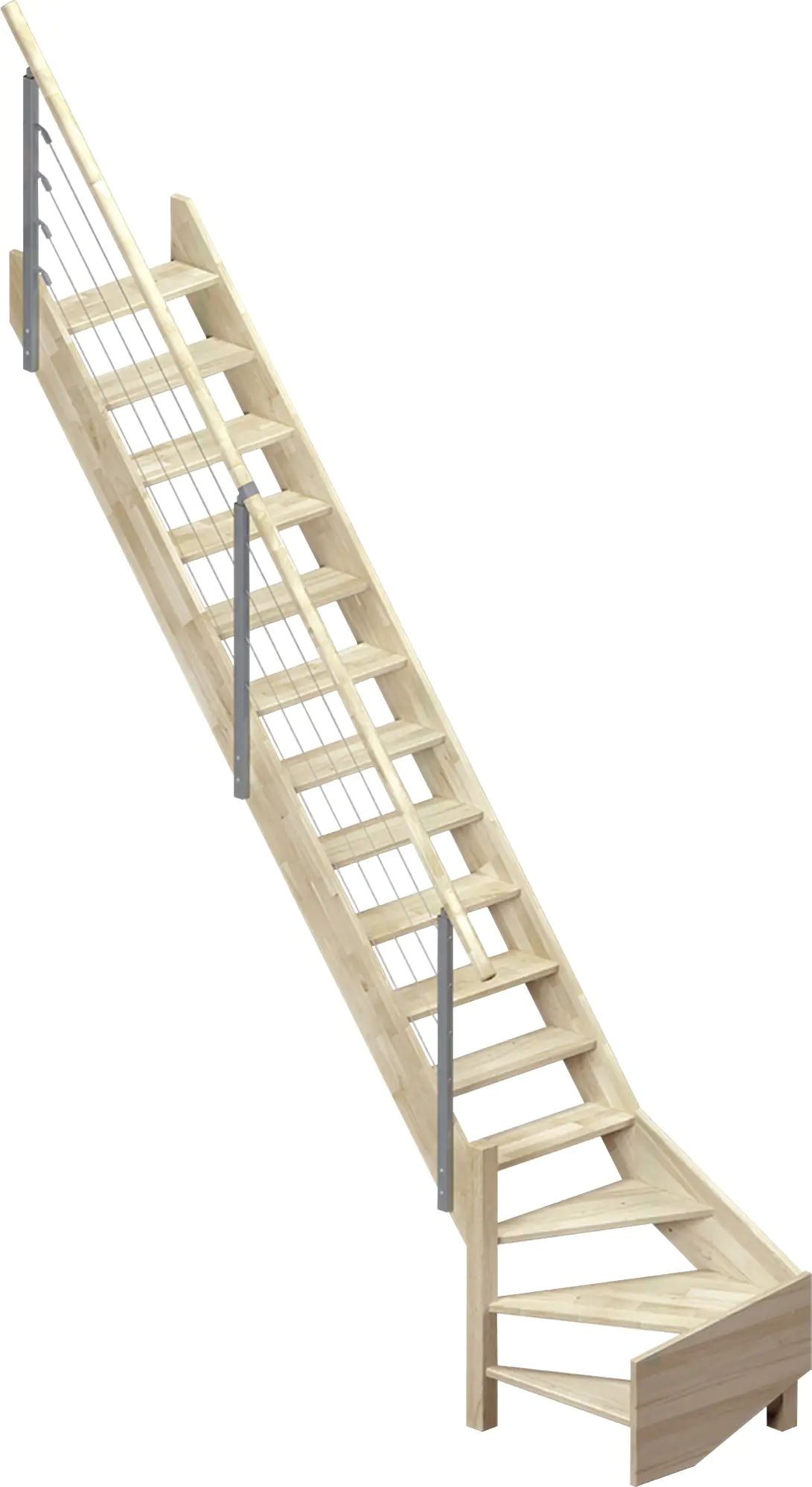 Dolle Raumspartreppe Brest Eiche 1/4gewendelt unten links