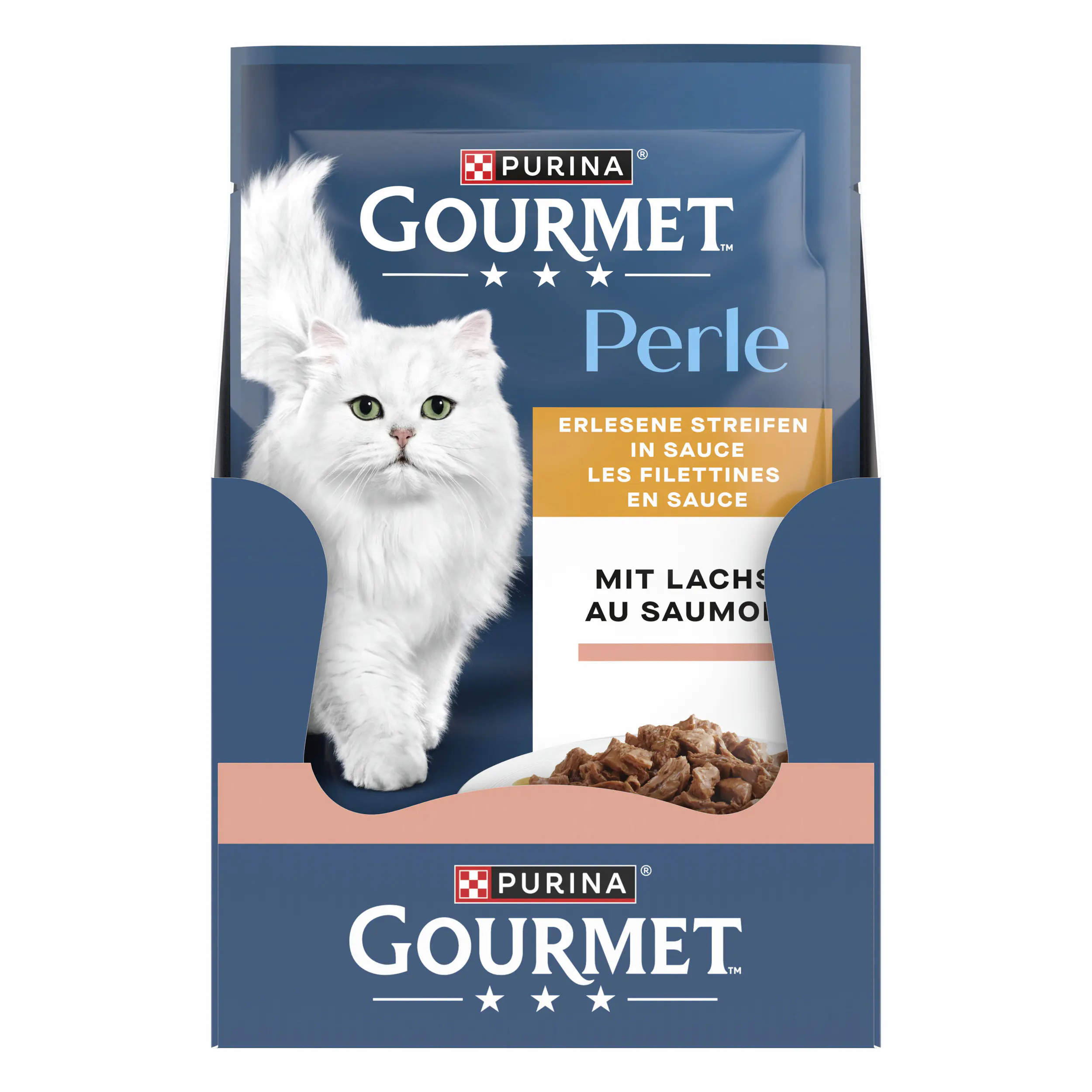 Gourmet Perle Erlesene Streifen mit Lachs 85 g