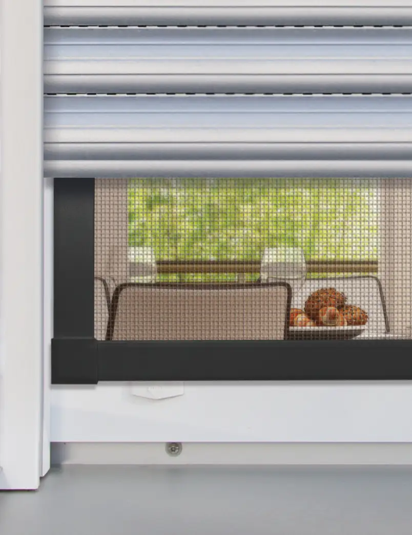 Schellenberg Fliegenschutz-Fenster PREMIUM 140 x 150 cm anthrazit/anthrazit kürzbar