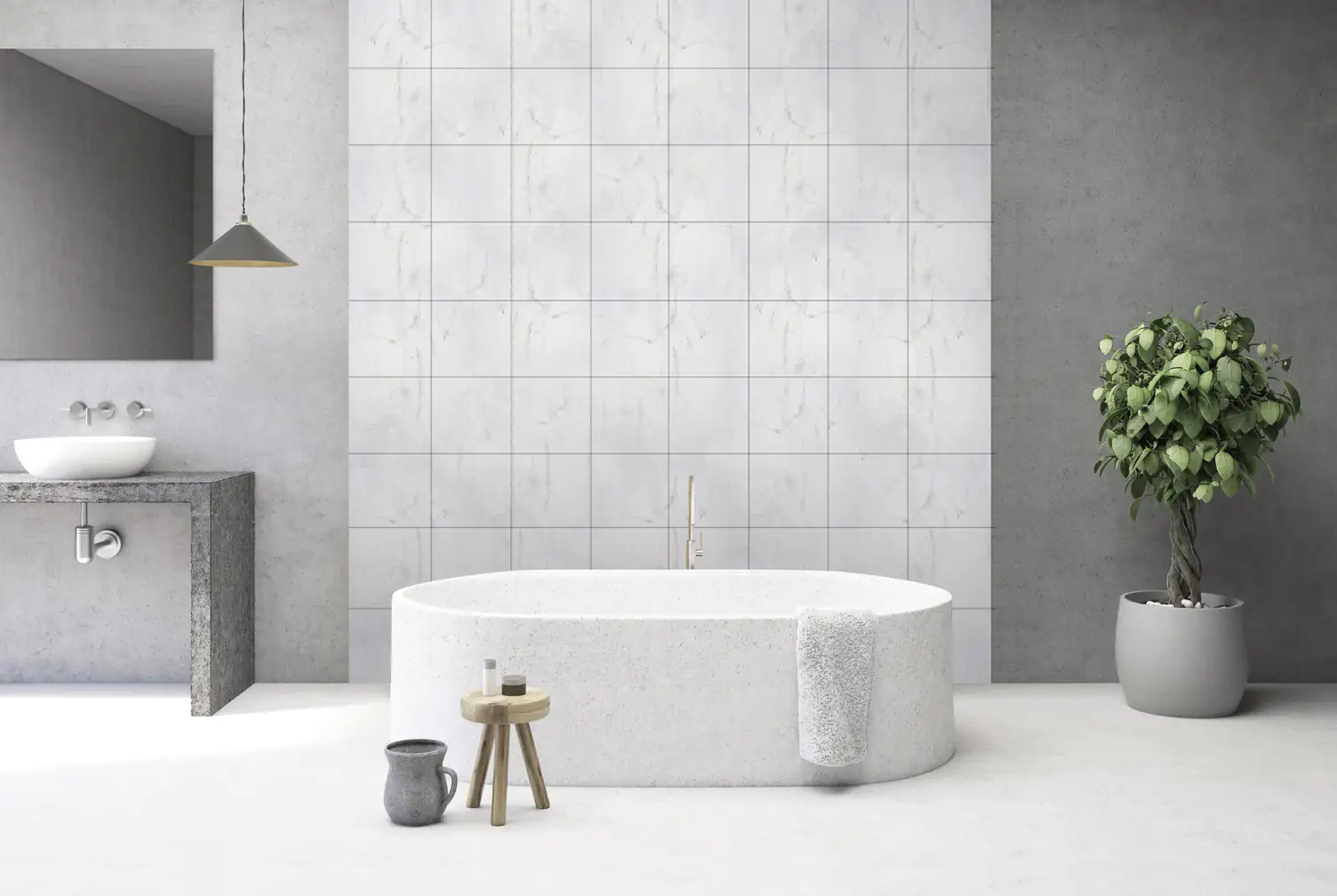 d-c-fix Wandbelag Tile Art Marble Romeo white, 30 x 30 cm