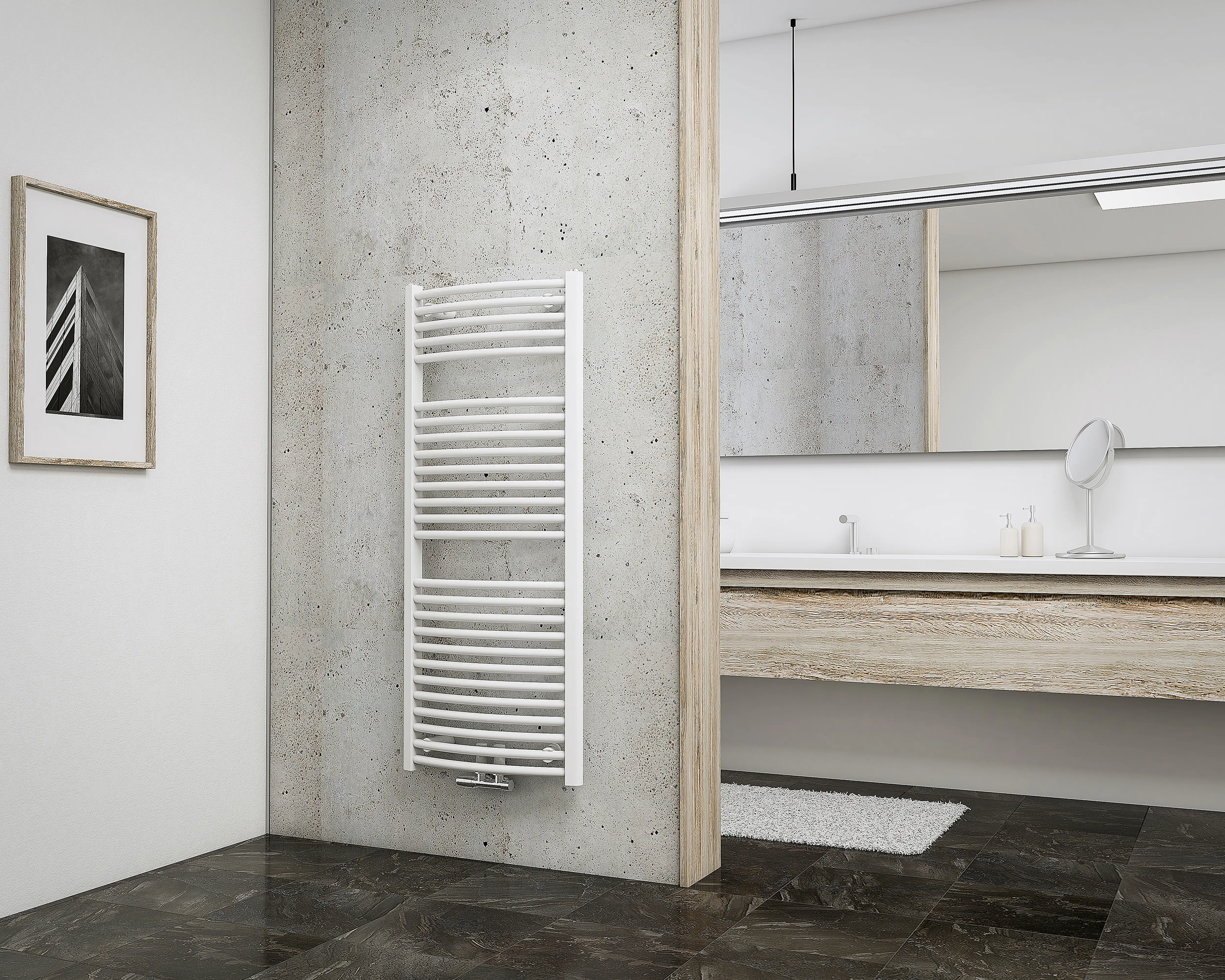 Schulte Badheizkörper München Rund 121,5 x 50 cm cm 612 Watt