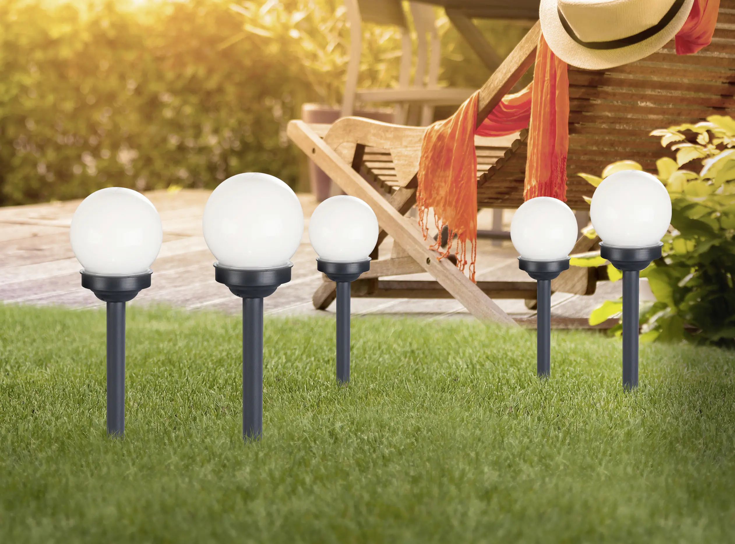 Globo LED Solarleuchte grau 35 x 10 cm