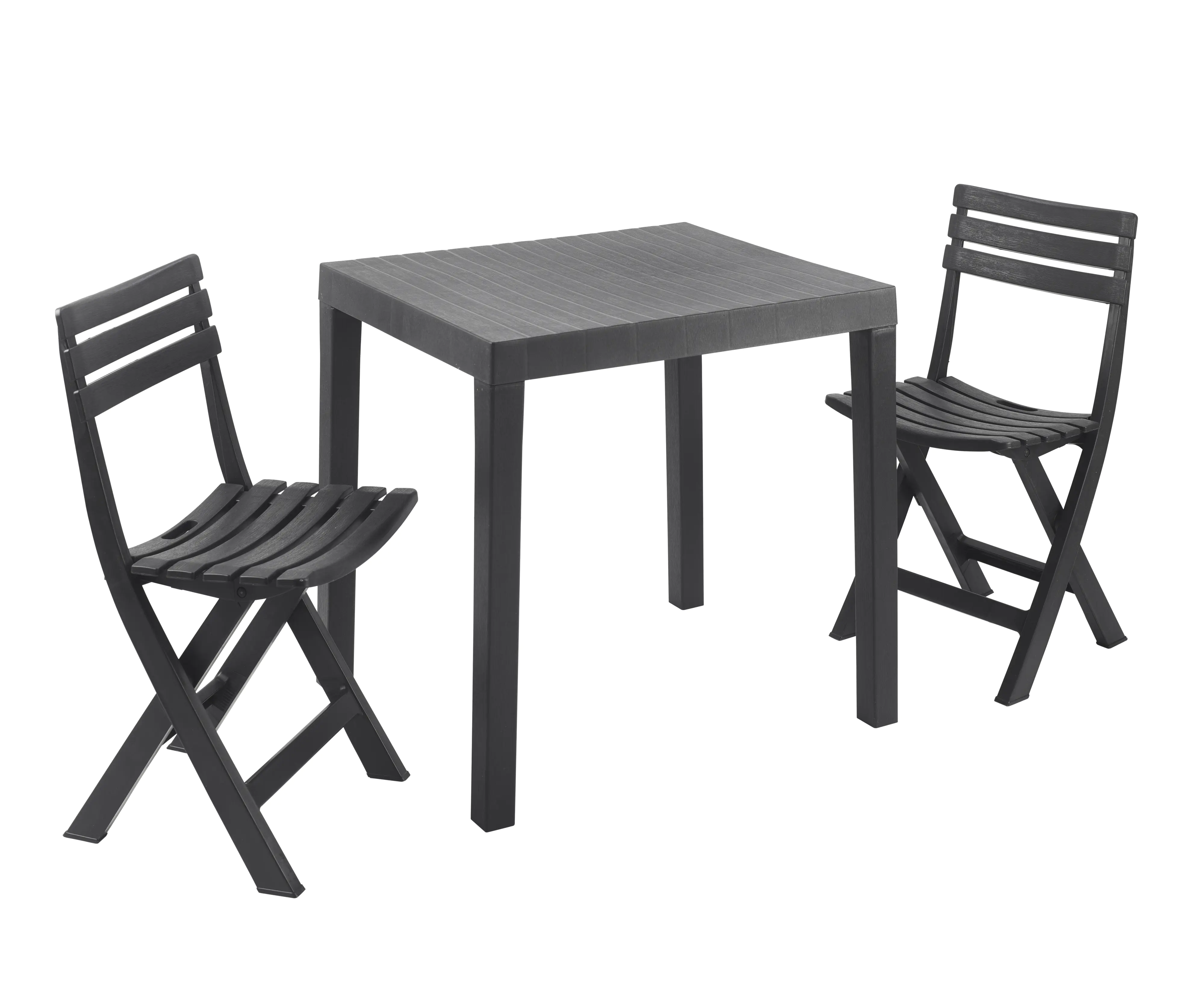 Progarden Balkonset Club 3-teilig wetterfest polypropylen anthrazit Progarden Balkonset Club 3-teilig wetterfest polypropylen anthrazit
