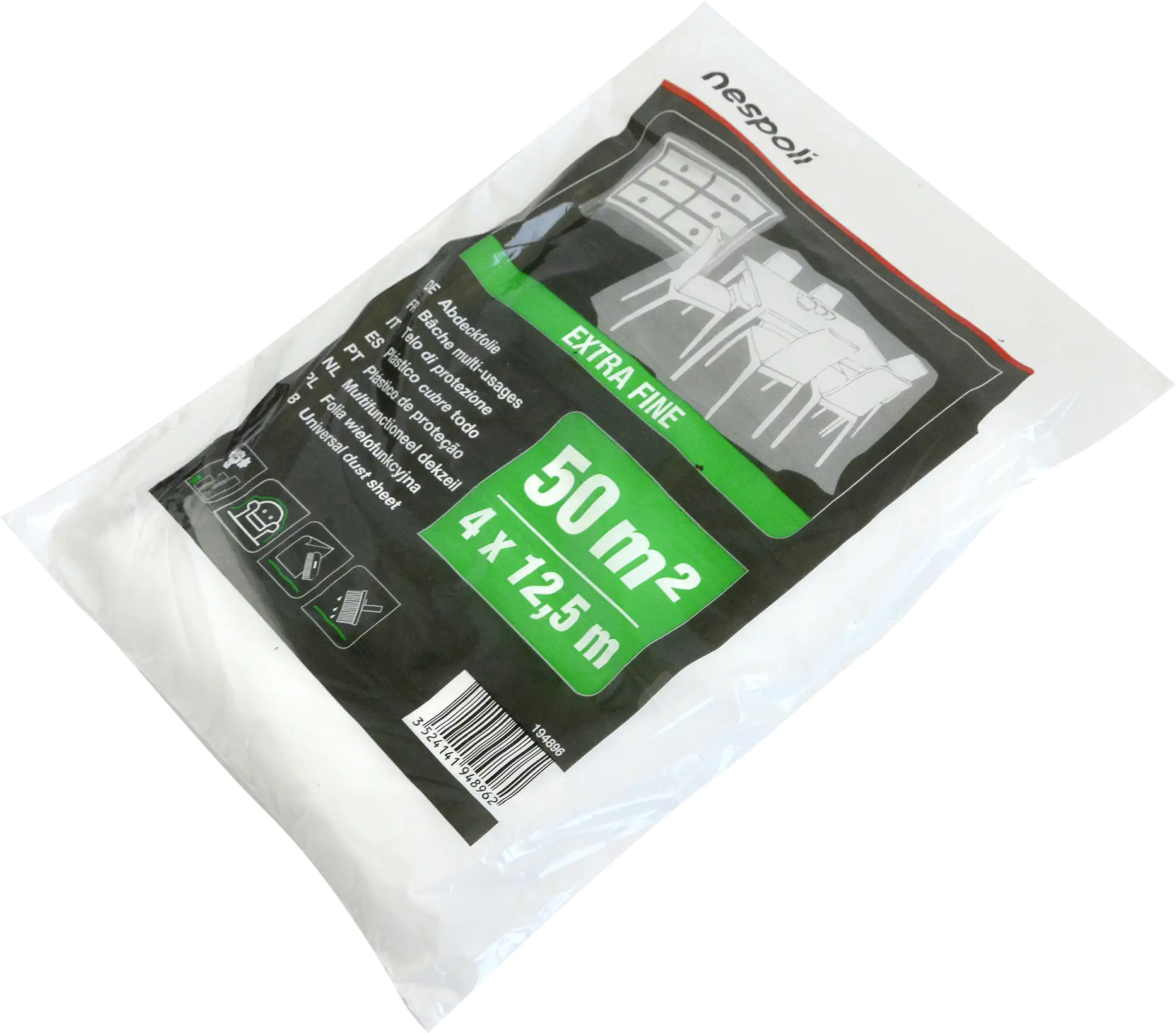 Nespoli Abdeckfolie 12,5 x 4 m = 50 m² transparent