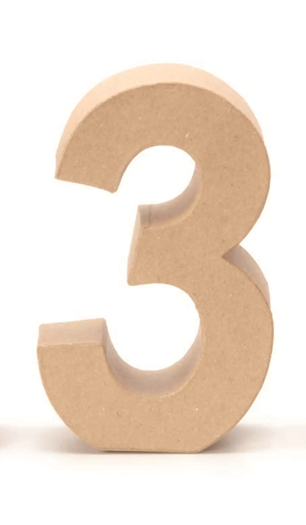 Glorex Papp-Zahl 3 17,5 x 5,5 cm