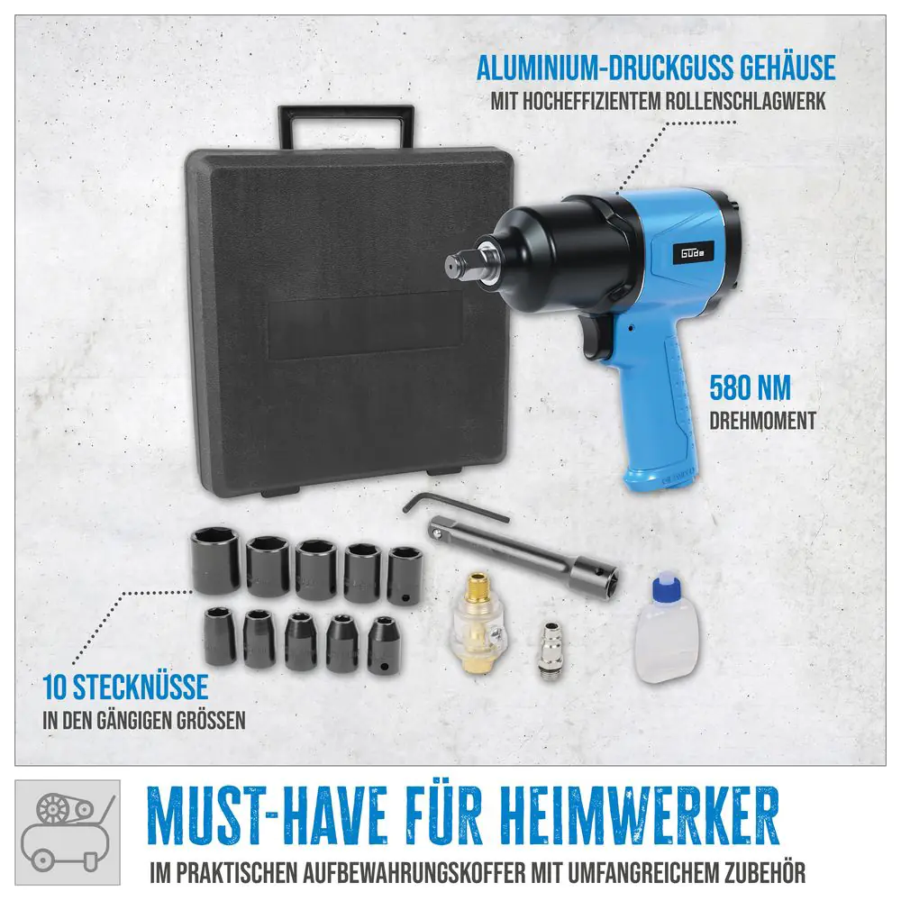 Güde Druckluft-Schlagschrauber-Set Güde Druckluft-Schlagschrauber-Set