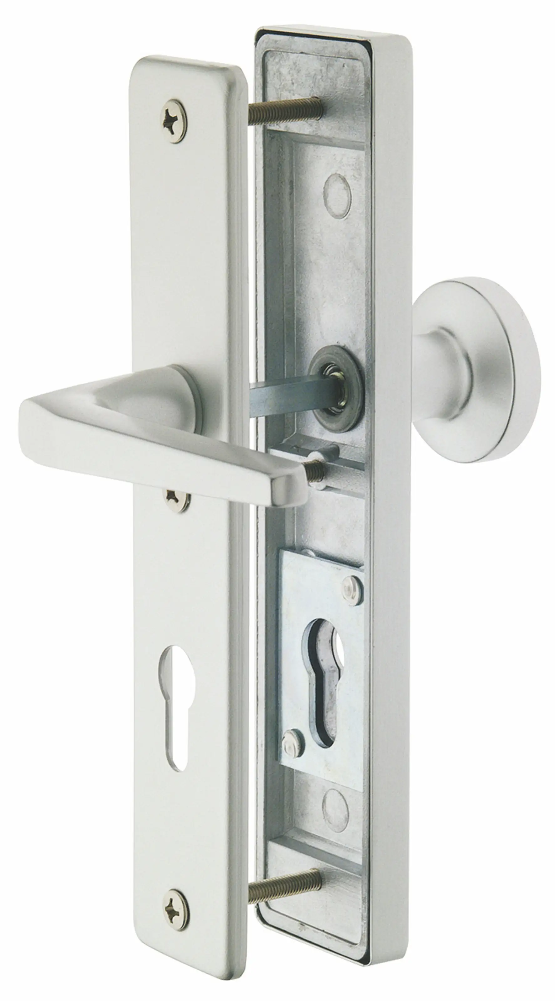 Alpertec Schutzbeschlag Tira Drücker/Knopf Aluminium silber 72 mm Alpertec Schutzbeschlag Tira Drücker/Knopf Aluminium silber 72 mm