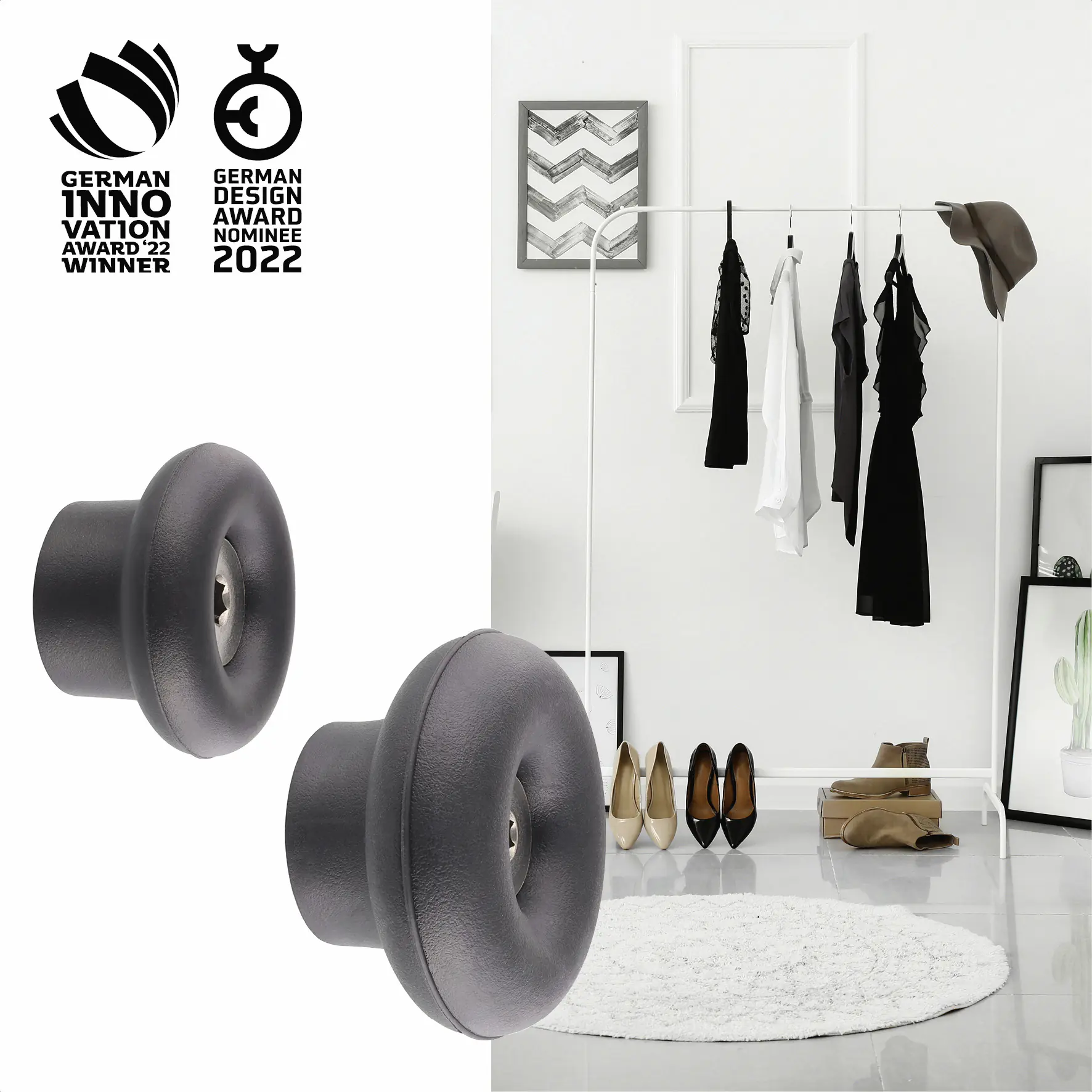 Wagner Wandhaken-Set hooks4home Dot Tragkraft bis 2 kg Kunststoff schwarz 4 Stück Wagner Wandhaken-Set hooks4home Dot Tragkraft bis 2 kg Kunststoff schwarz 4 Stück