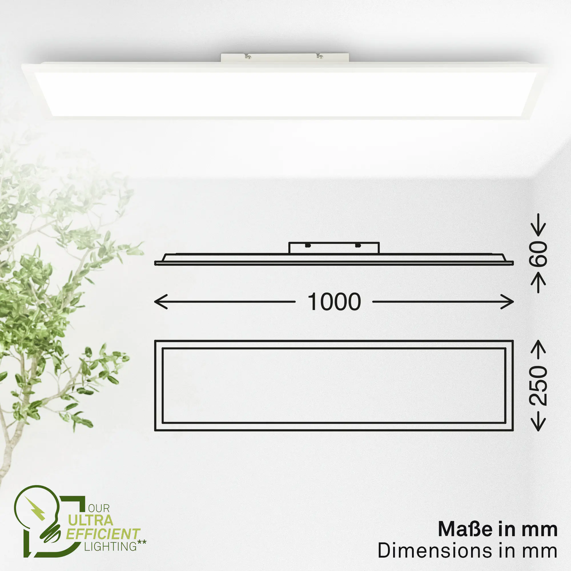 Briloner LED-Panelleuchte Piatto 100 x 25 cm weiß matt dimmbar warmweiß-kaltweiß