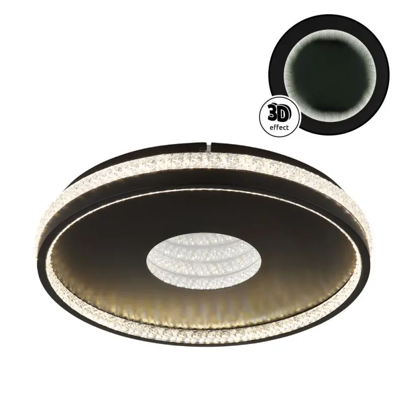 Globo Deckenleuchte Shirley Ø 41 x 6,5 cm schwarz CCT