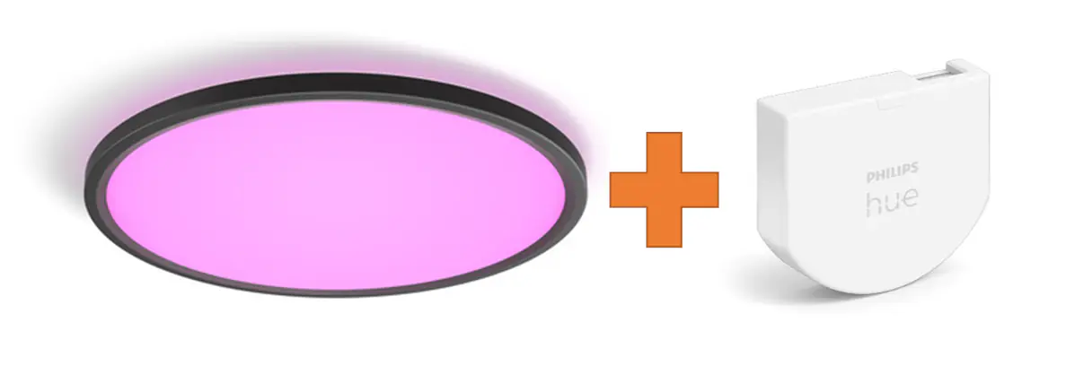 Philips Hue LED Deckenleuchte Tento + Wandschalter rund schwarz 43 x 3 cm RGB Philips Hue LED Deckenleuchte Tento + Wandschalter rund schwarz 43 x 3 cm RGB