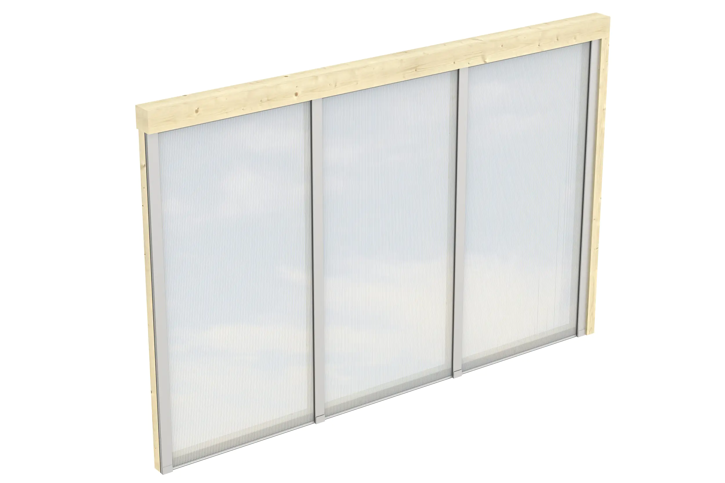 SKAN HOLZ Seitenwand m. Polycarbonatplatten 305 x 200 cm, Fichte, natur