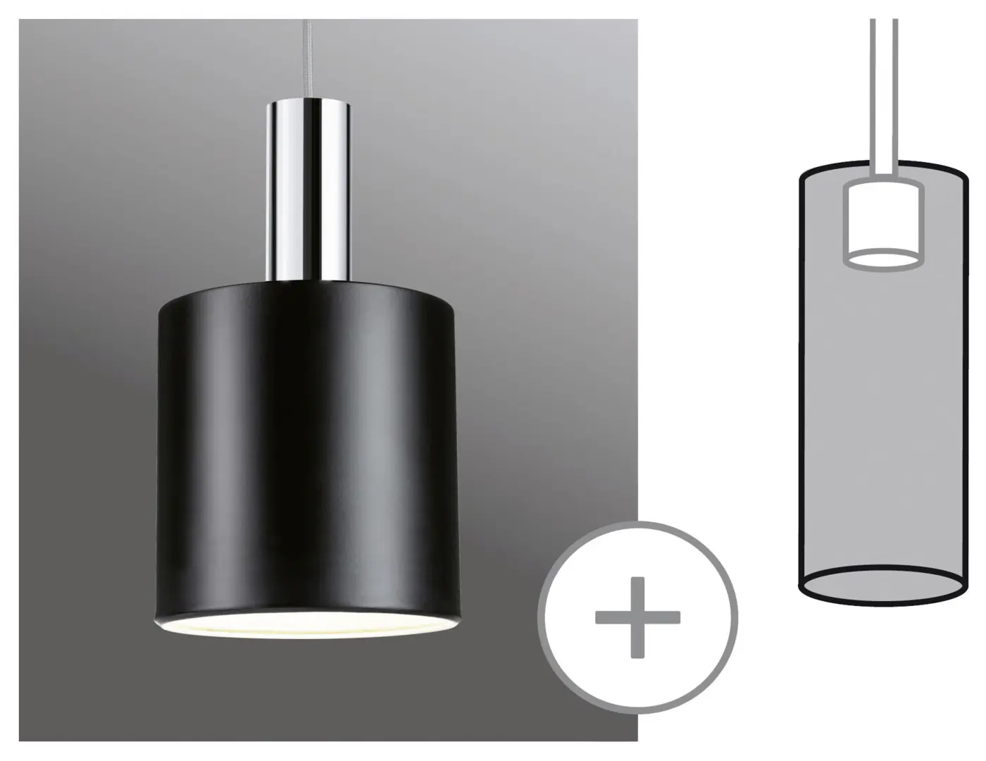 Paulmann URail Lampenschirm Tallis 2Easy schwarz matt 16 x 17 cm