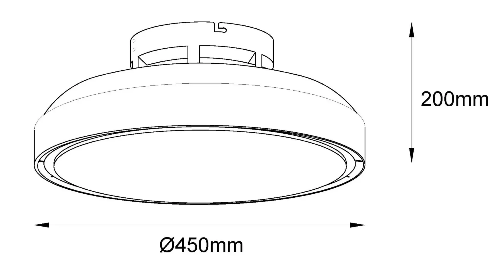 Globo Deckenventilator Carney Ø 45 cm 35 W silber CCT