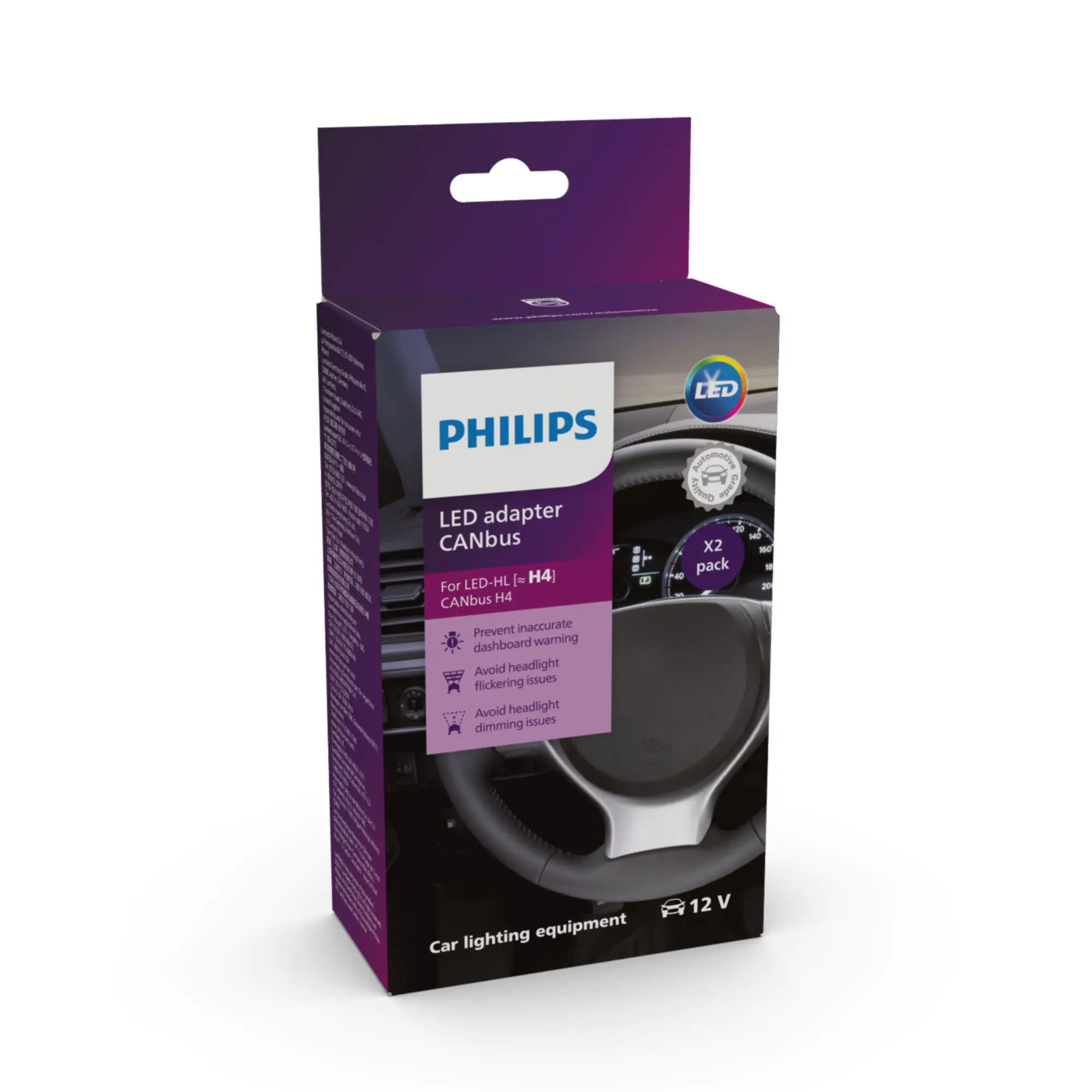 Philips CanBus-Adapter für Scheinwerferlampe H4-LED 2.0 2x
