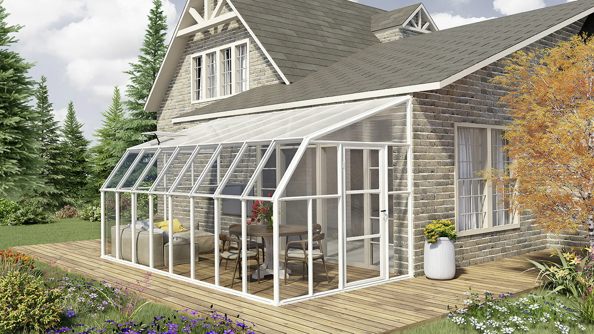 Canopia Gewächshaus Sun Room PVC weiß 508 x 257 cm