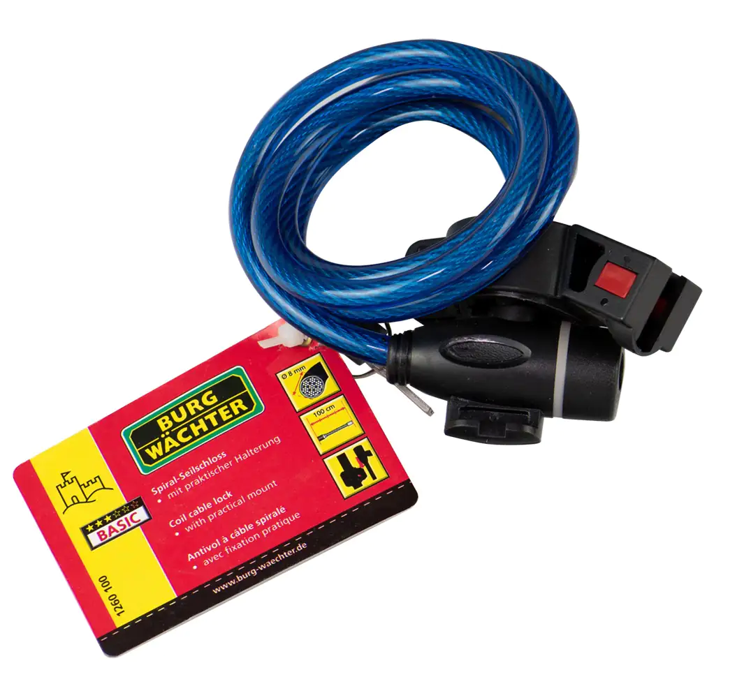 Burg Wächter Spiralschloss 1260 150 1500mm Ø 8mm farbig sortiert