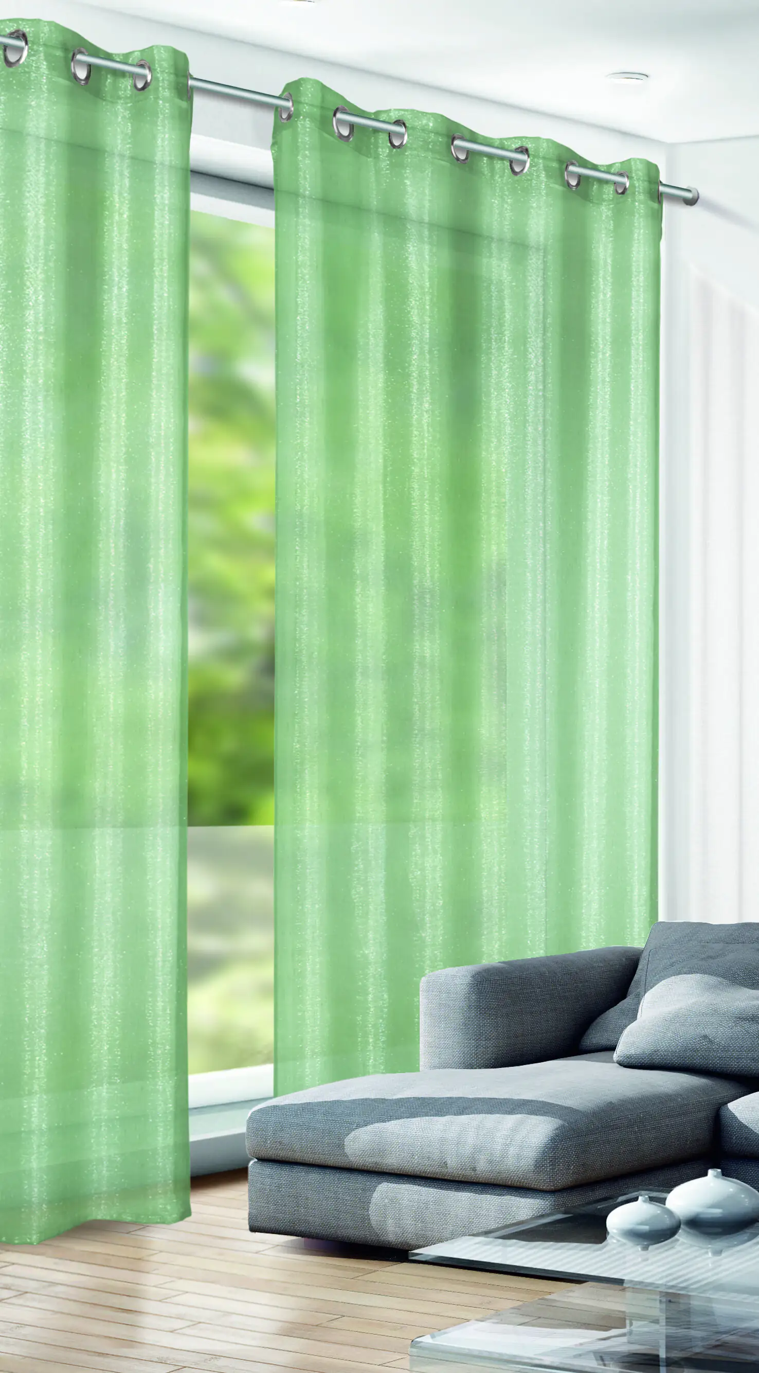 Neusser Collection Ösenschal Inka salbeigrün, 135 x 245 cm