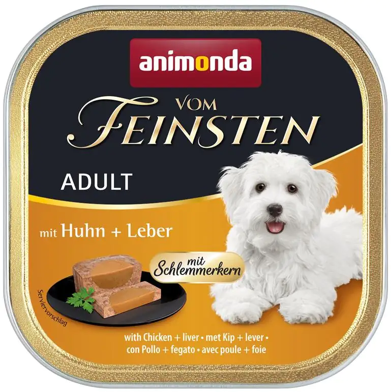Animonda vom Feinsten mit Schlemmerkern Hundenassfutter Adult 150 g Huhn & Leber